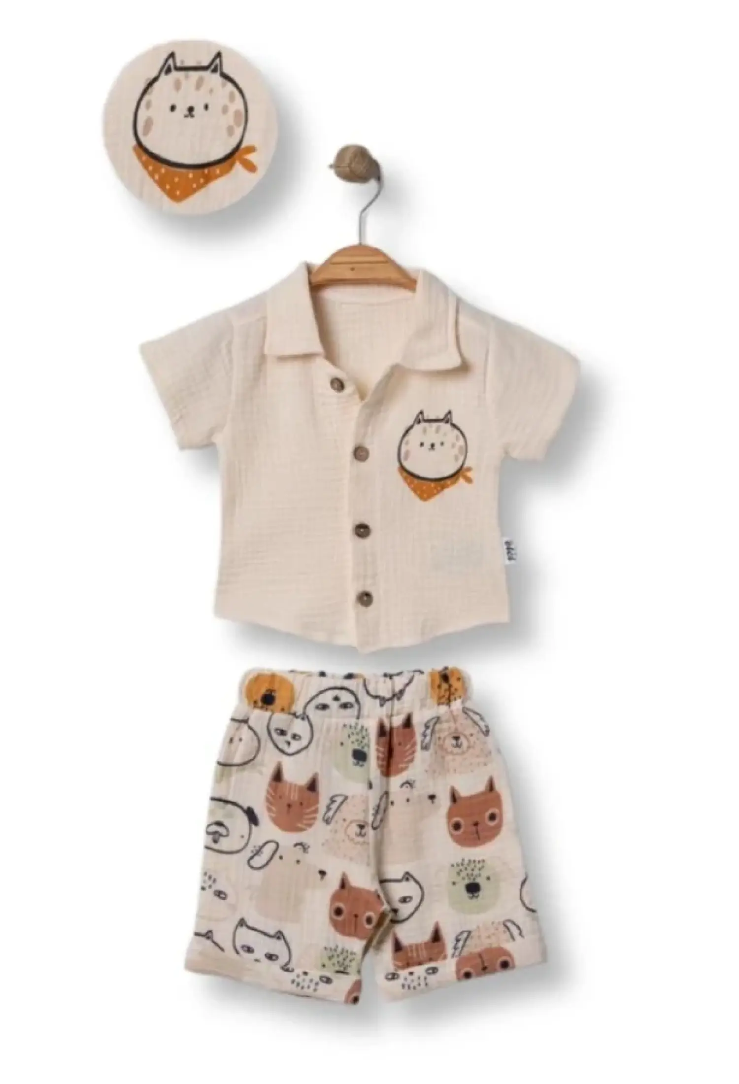 Kedi Desenli Erkek Bebe Takım - Brand: ELCİ BABY - Kids & Bby Clothes From Peralane Kids Turkey