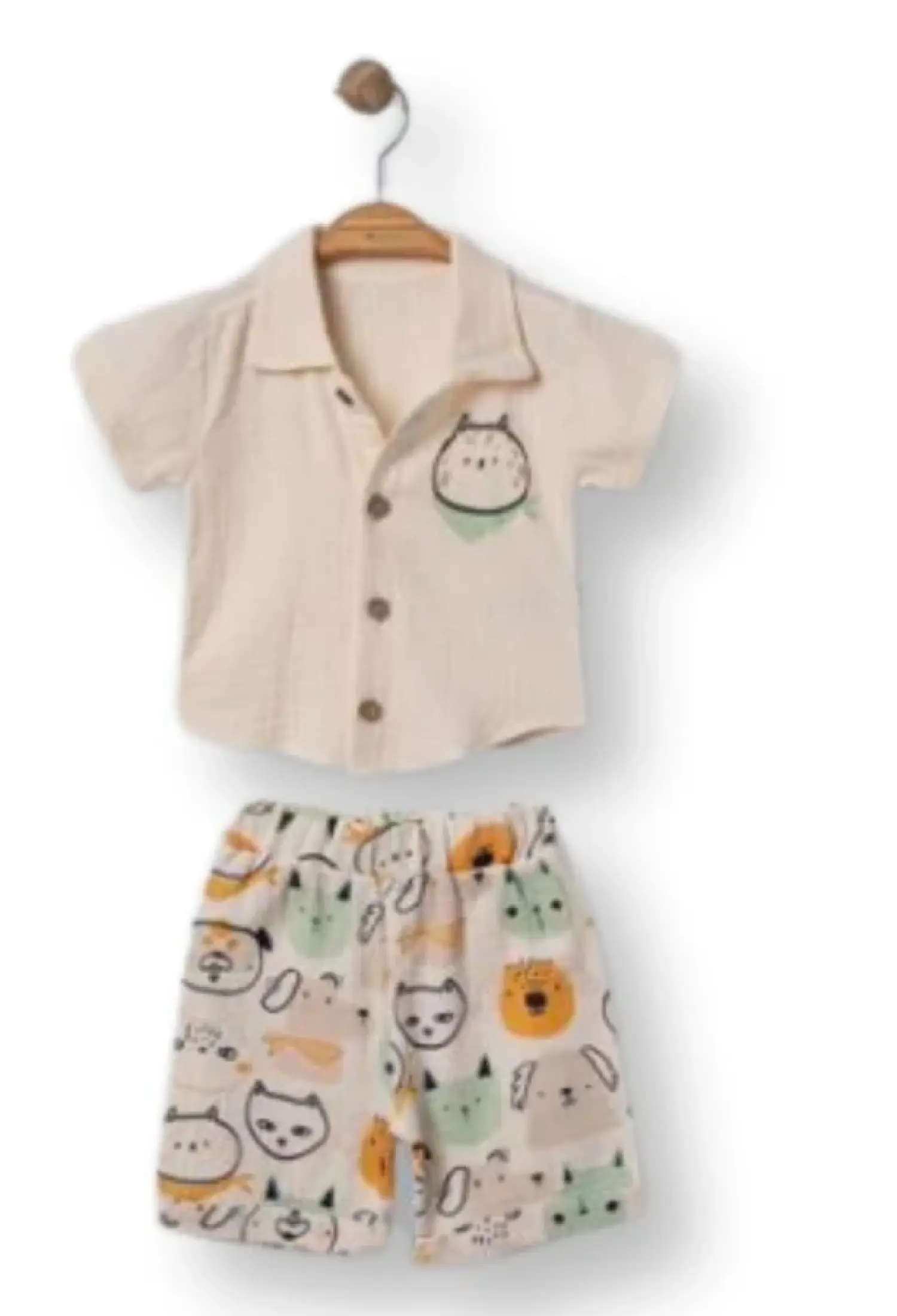 Kedi Desenli Erkek Bebe Takım - Brand: ELCİ BABY - Kids & Bby Clothes From Peralane Kids Turkey
