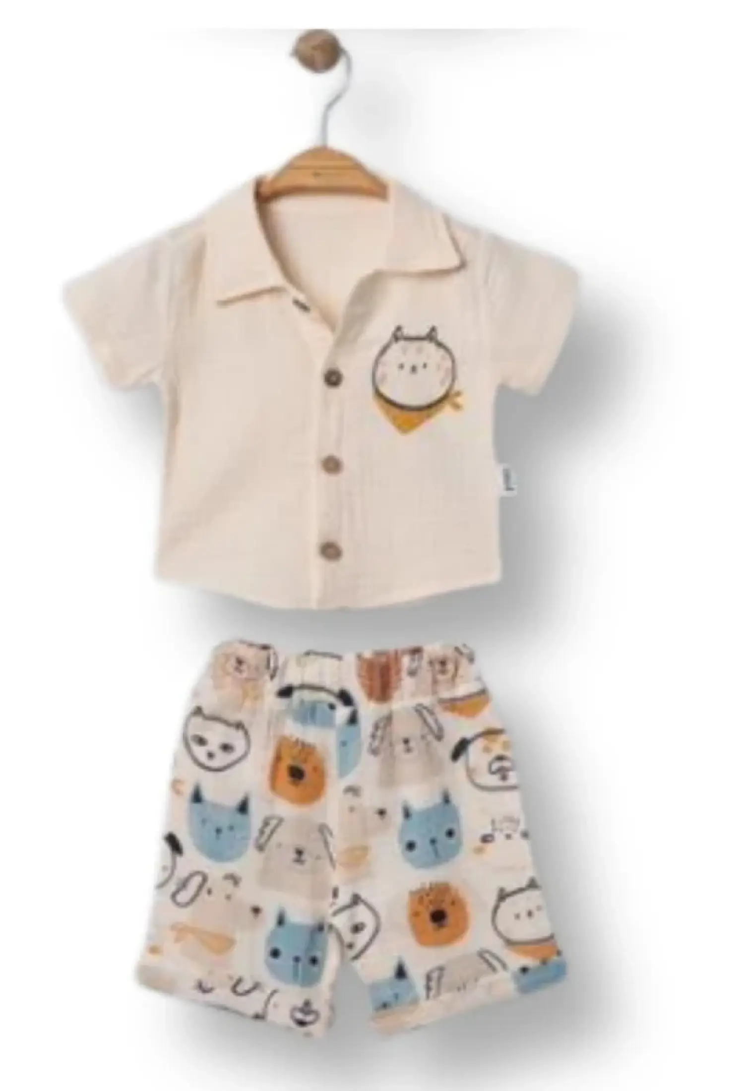 Kedi Desenli Erkek Bebe Takım - Brand: ELCİ BABY - Kids & Bby Clothes From Peralane Kids Turkey