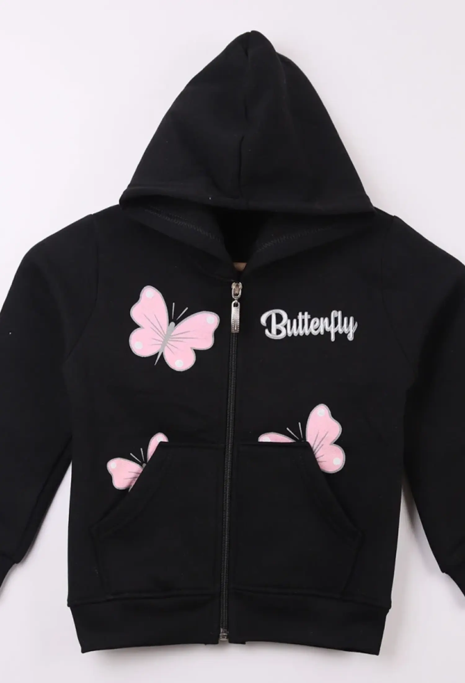 Kelebek Baskılı Kız Hırka 3ip Şardonlu - Brand: CMK - Kids & Bby Clothes From Peralane Kids Turkey