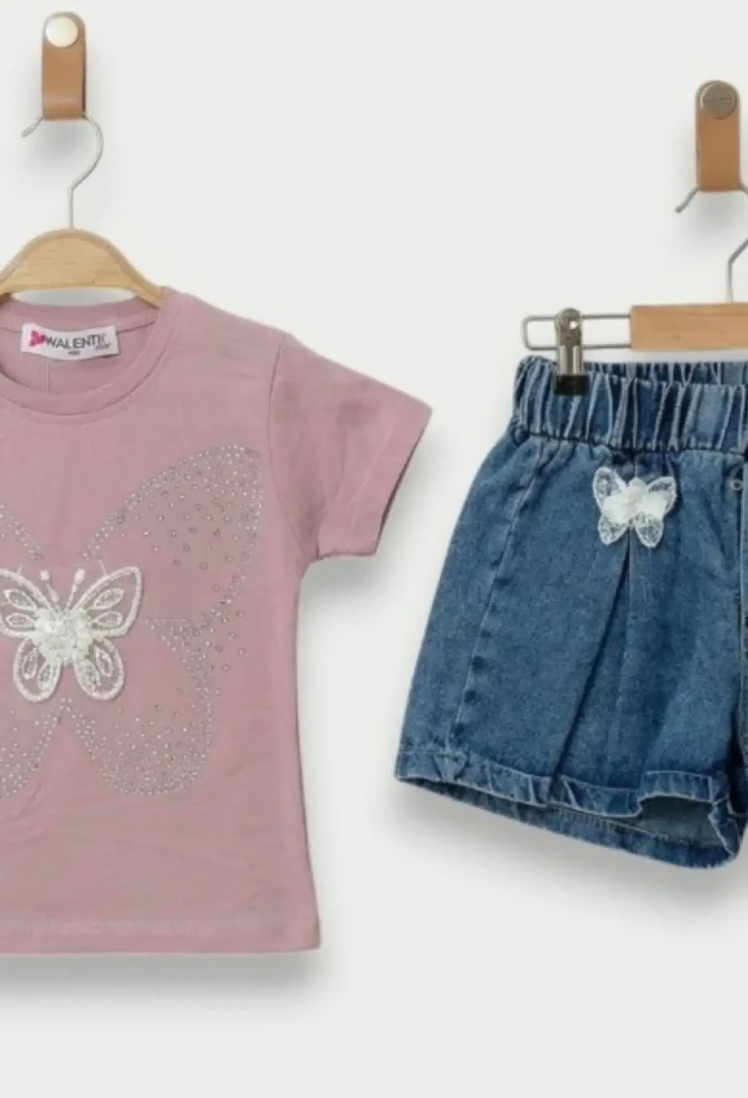 Butterfly Embroidered Girl's Set