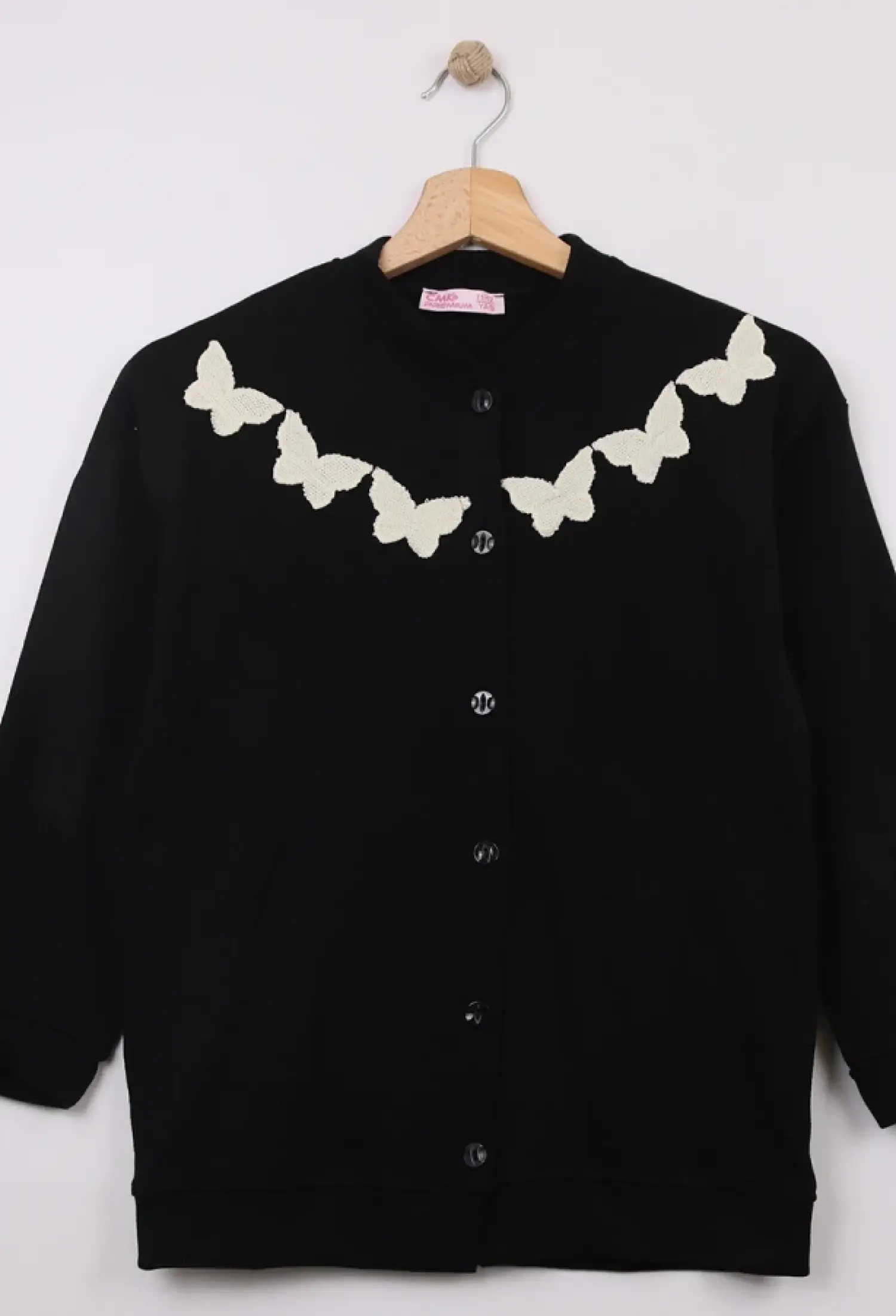 Kelebek Nakışlı Triko Kız Hırka - Brand: CMK - Kids & Bby Clothes From Peralane Kids Turkey