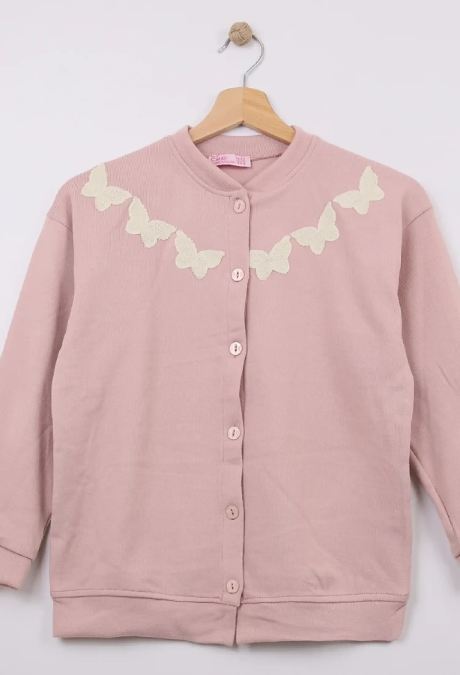 Kelebek Nakışlı Triko Kız Hırka - Brand: CMK - Kids & Bby Clothes From Peralane Kids Turkey