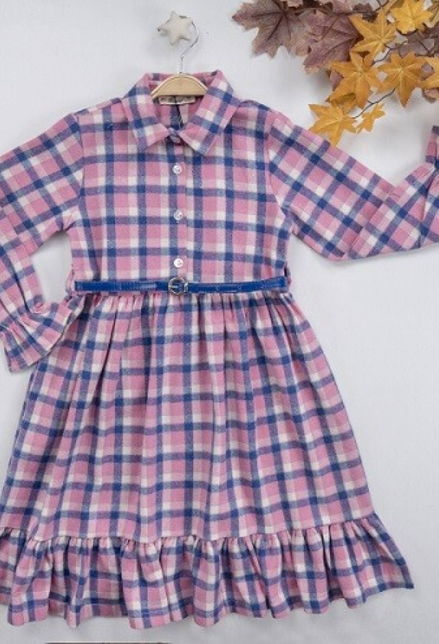 Plaid Dress with Belt