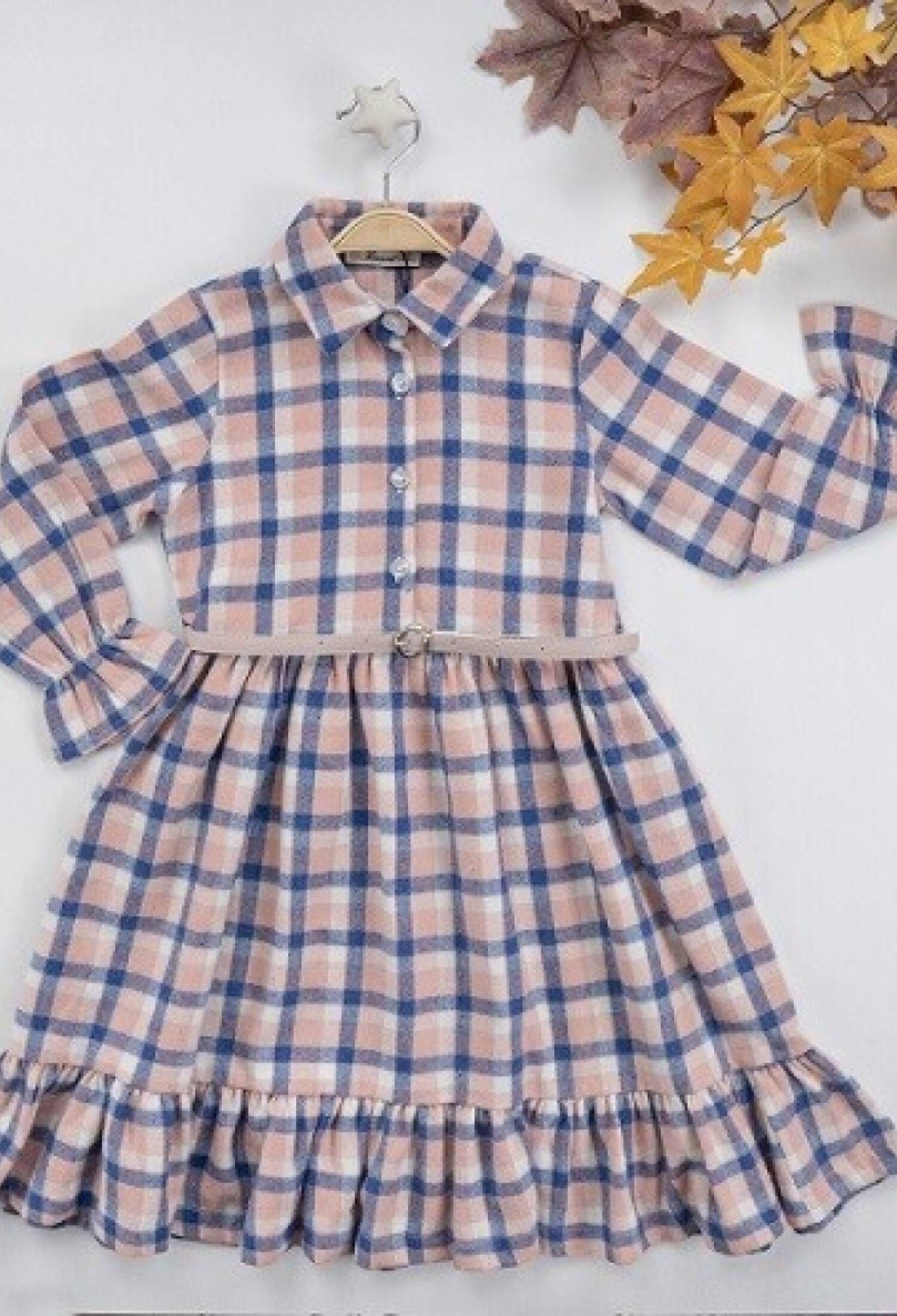 Plaid Dress with Belt