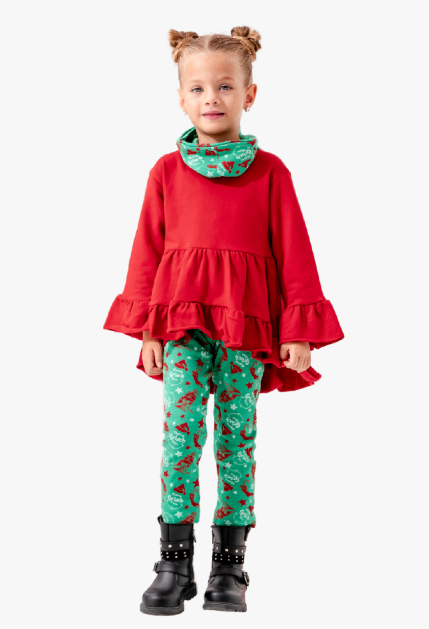 Kız Taytlı Noel Yılbaşı Takım Şardonlu 2 İp - Brand: LYRA KİDS - Kids & Bby Clothes From Peralane Kids Turkey