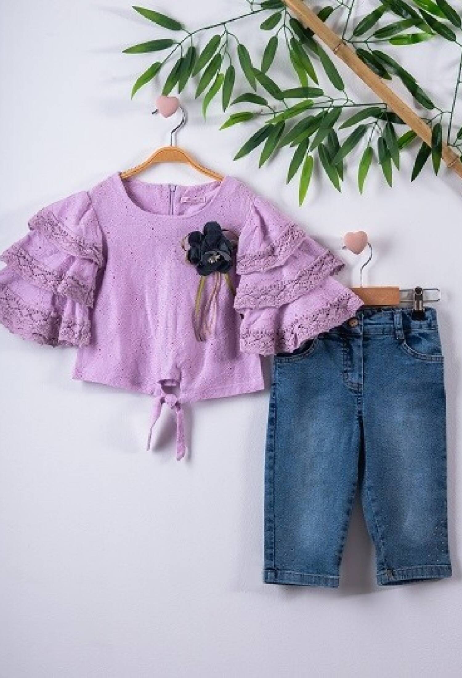 Sleeve Three Ruffle Set