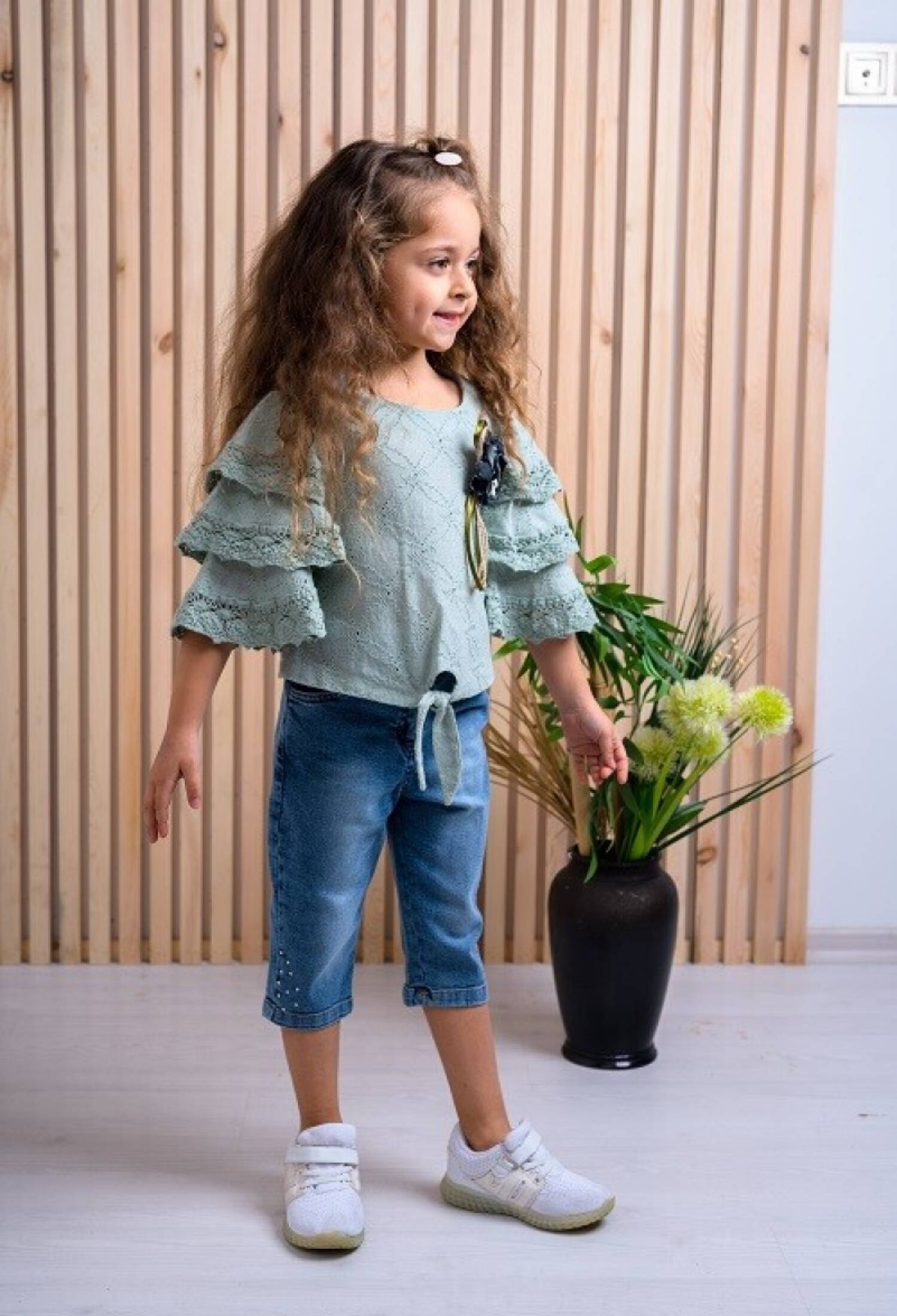 Sleeve Three Ruffle Set