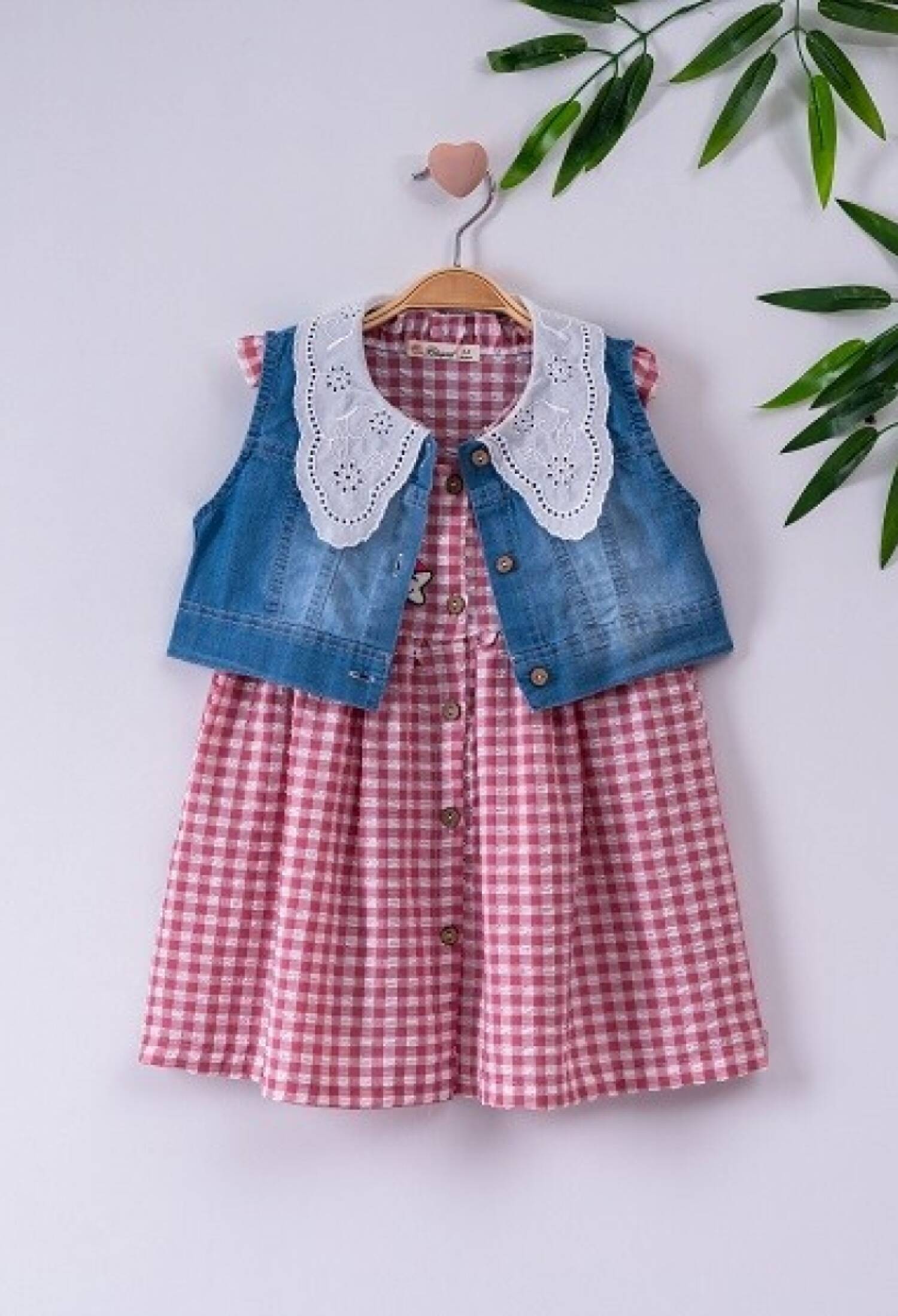 Denim Vest with Waffle Dress