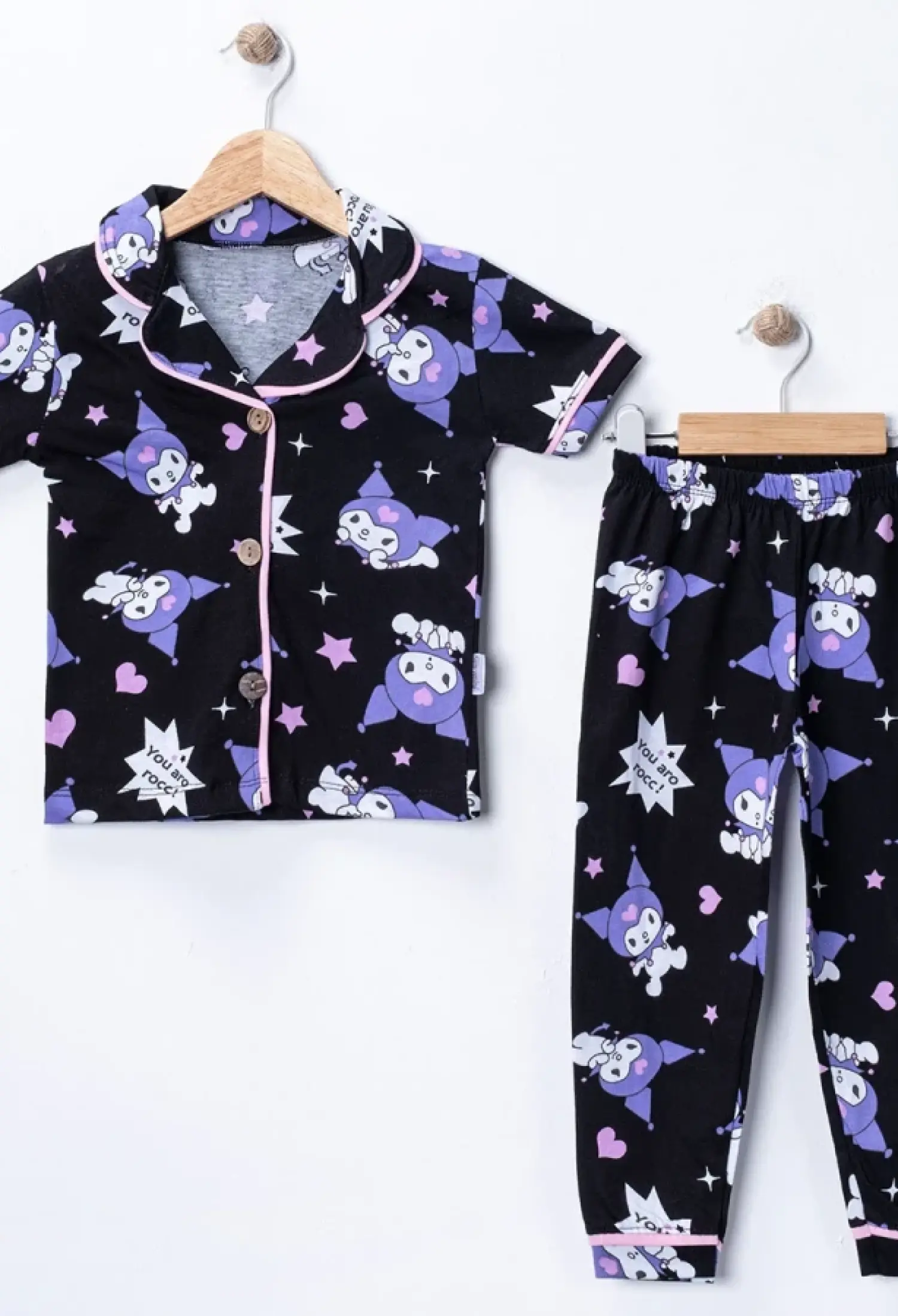 Kuromi Desenli Düğmeli Yakalı Kız Pijama Takım - Brand: SÜPERMİNİ - Kids & Bby Clothes From Peralane Kids Turkey