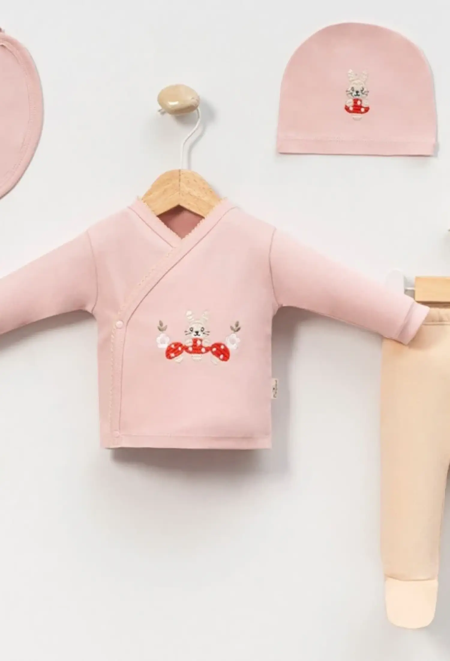 Mantar Nakışlı 5li Kız Yenidoğan Zıbın Set - Brand: CAYZEN - Kids & Bby Clothes From Peralane Kids Turkey