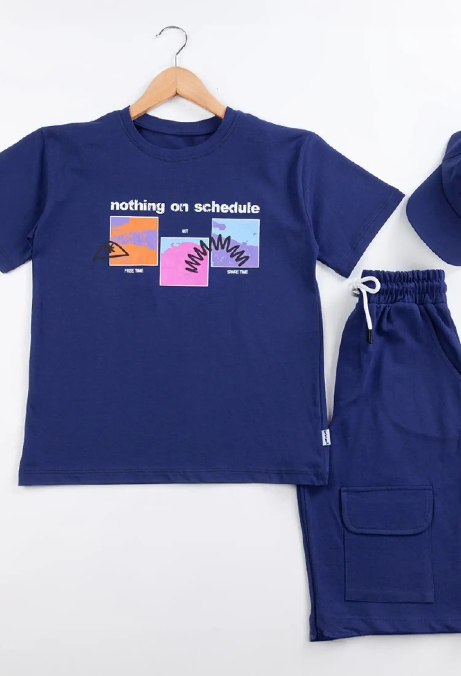 Nothing Baskılı Şapkalı Erkek Takım - Brand: CIVILTI - Kids & Bby Clothes From Peralane Kids Turkey