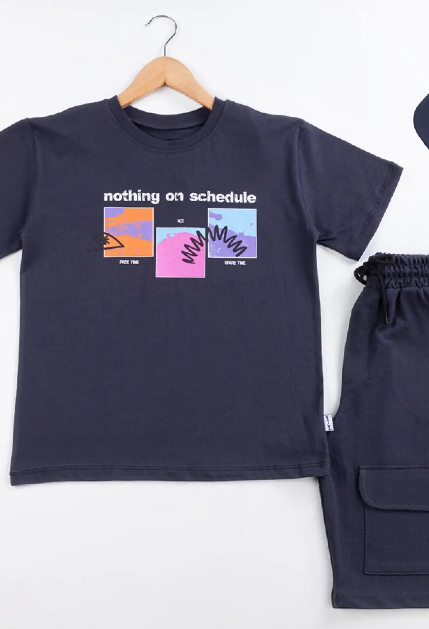 Nothing Baskılı Şapkalı Erkek Takım - Brand: CIVILTI - Kids & Bby Clothes From Peralane Kids Turkey