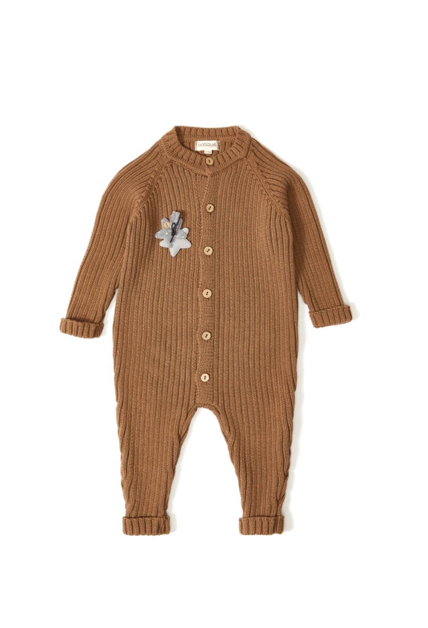 Organic Cotton Long Sleeve Romper with Button Uluda? Triko 1061-21021 - 1061-21021