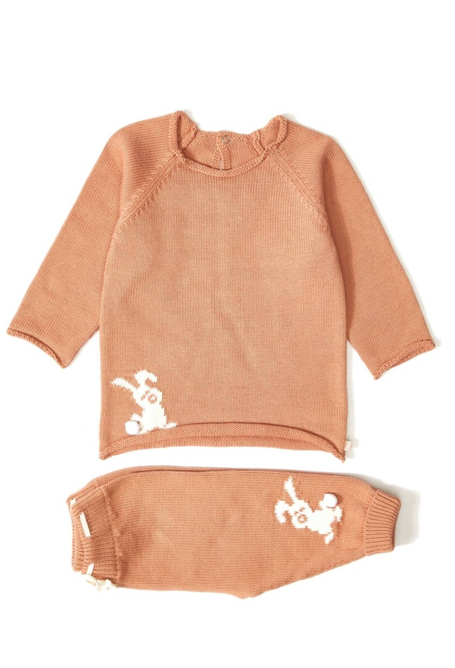 Organic Cotton Rabbit Detailed Knitwear Outfit & Set Uluda? Triko 1061-21040-1 - 1061-21040-1