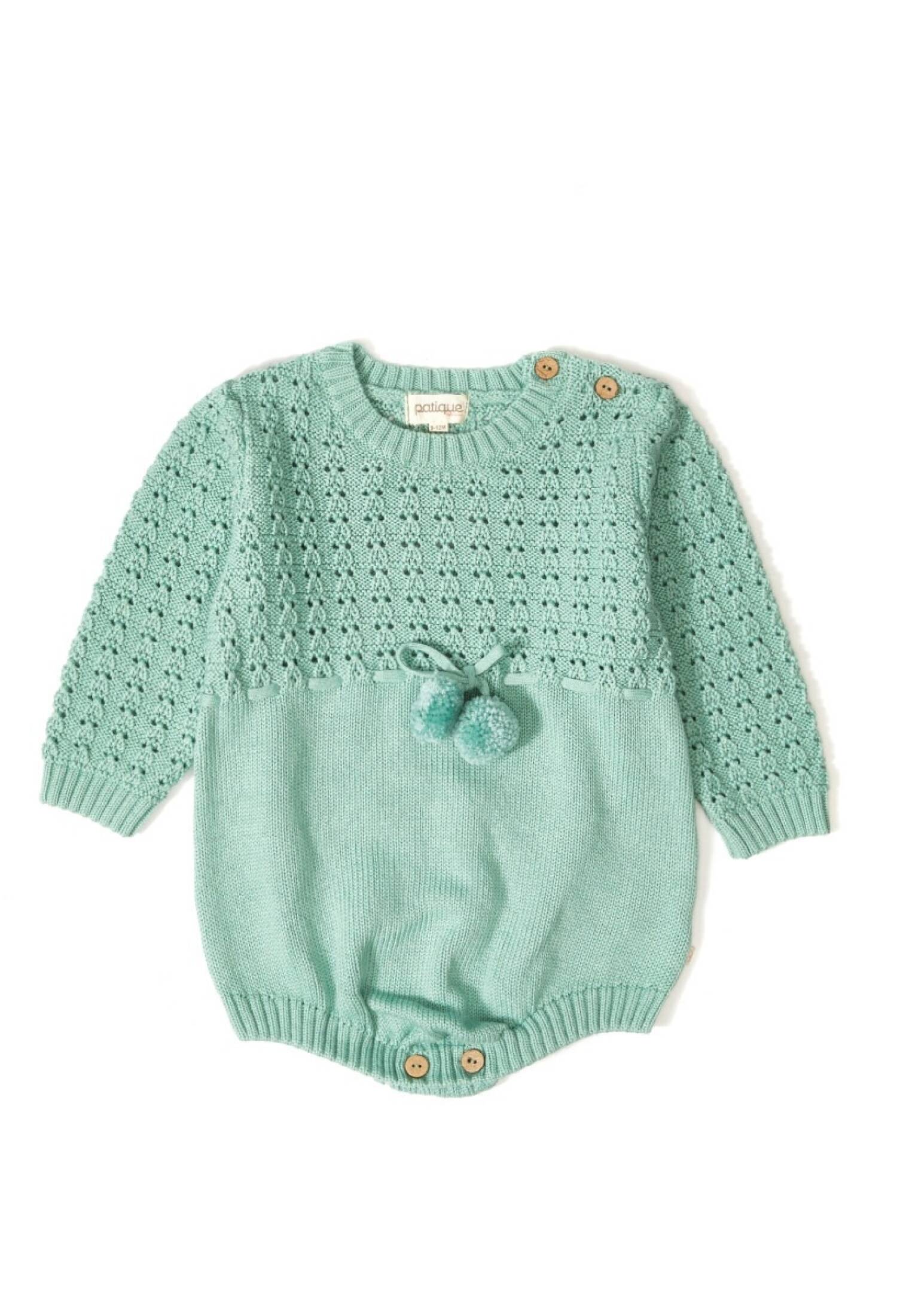 Organic Cotton Salopet Romper with Pompom for Baby Girl Uluda? Triko 1061-21026 - 1061-21026
