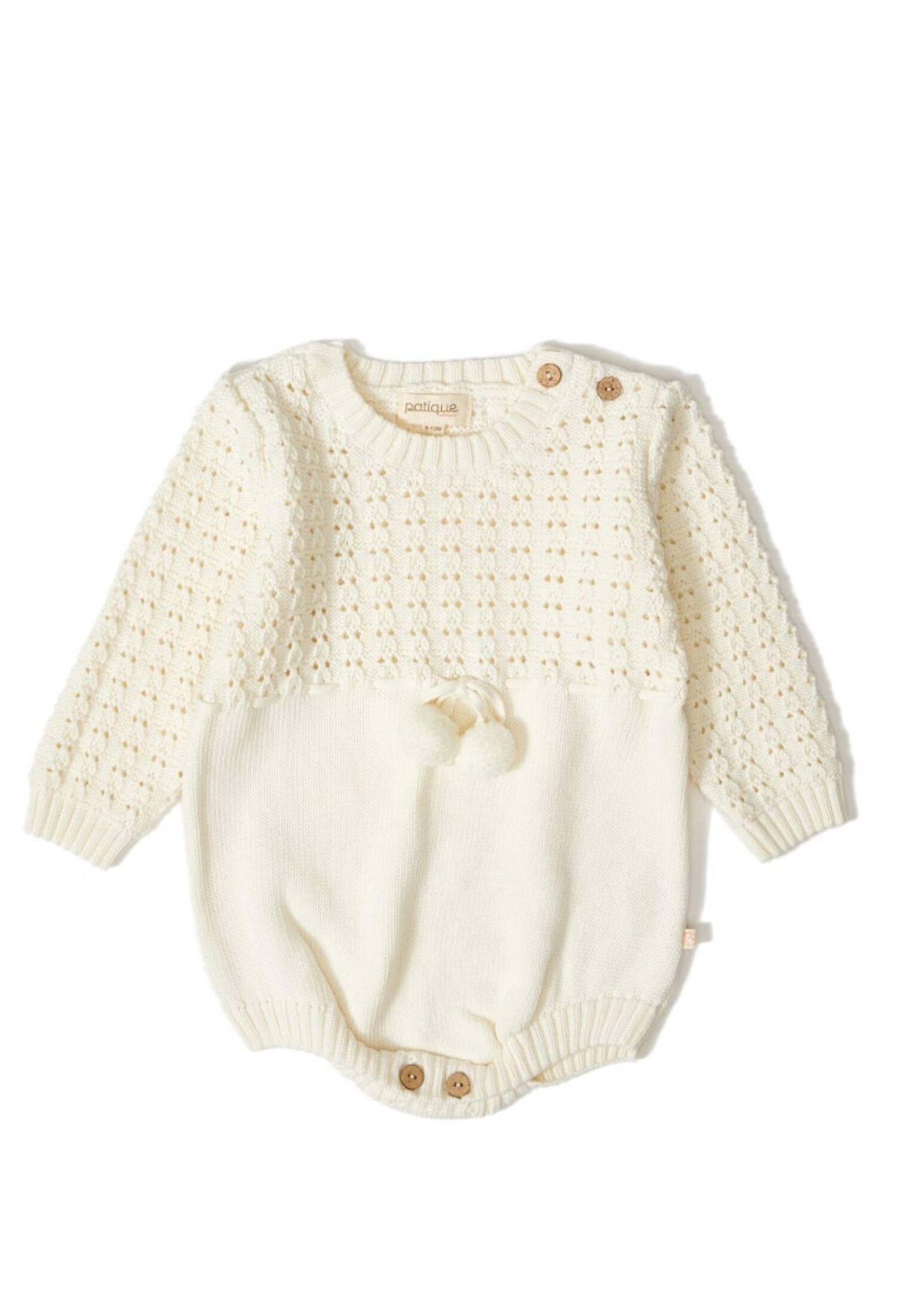 Organic Cotton Salopet Romper with Pompom for Baby Girl