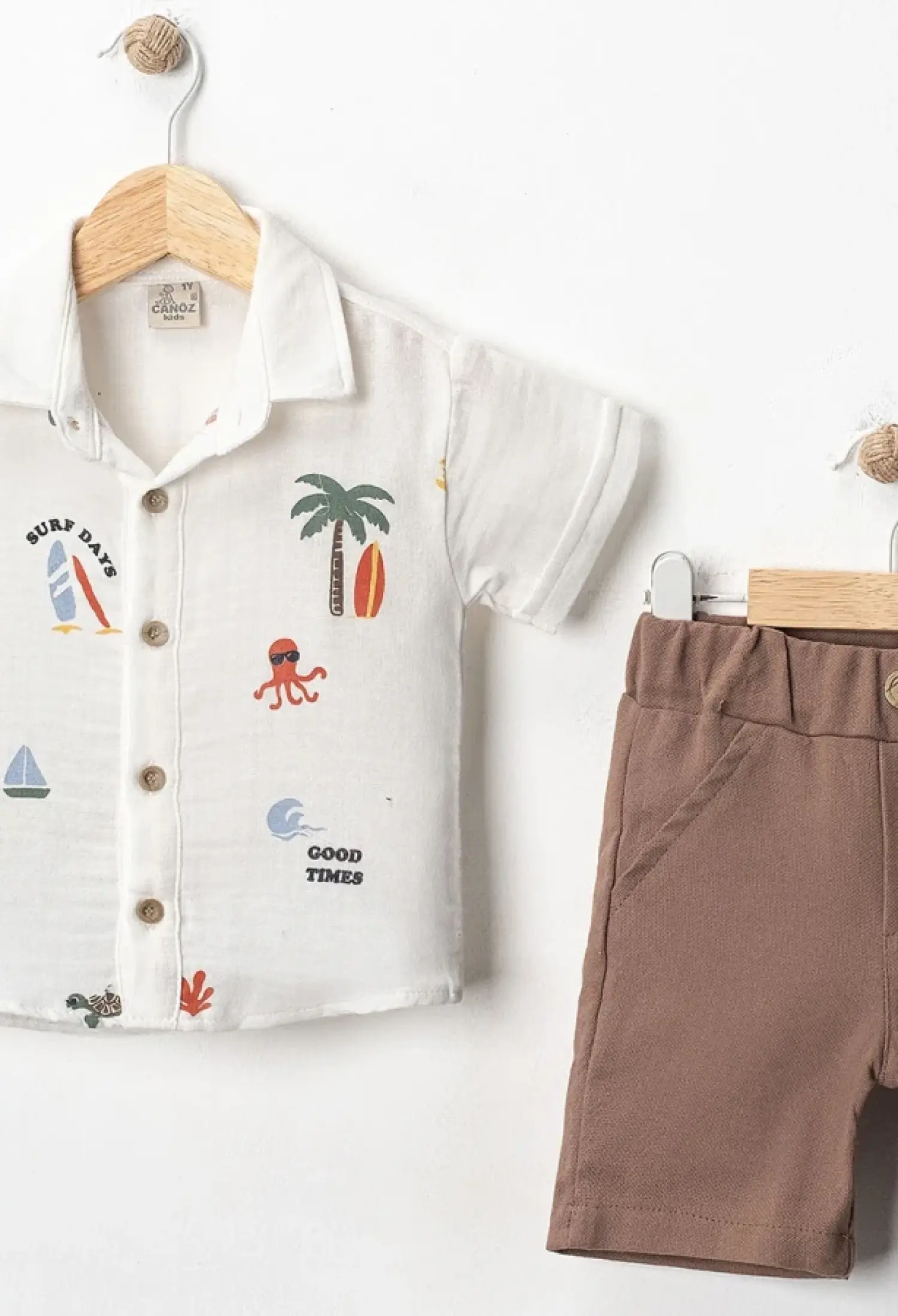Palmiye Desenli Erkek Takım - Brand: CANÖZ - Kids & Bby Clothes From Peralane Kids Turkey