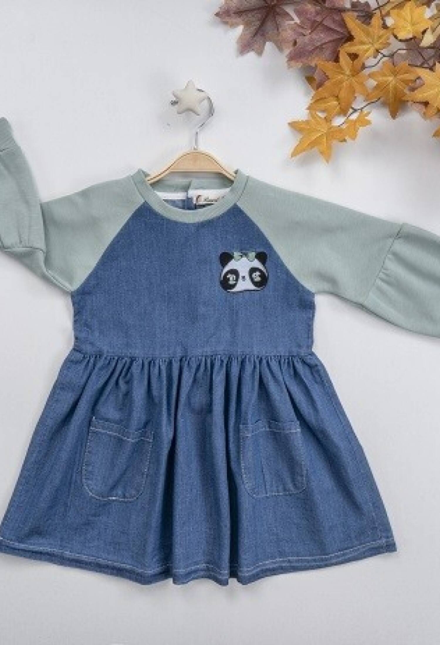 Panda Print Denim Dress