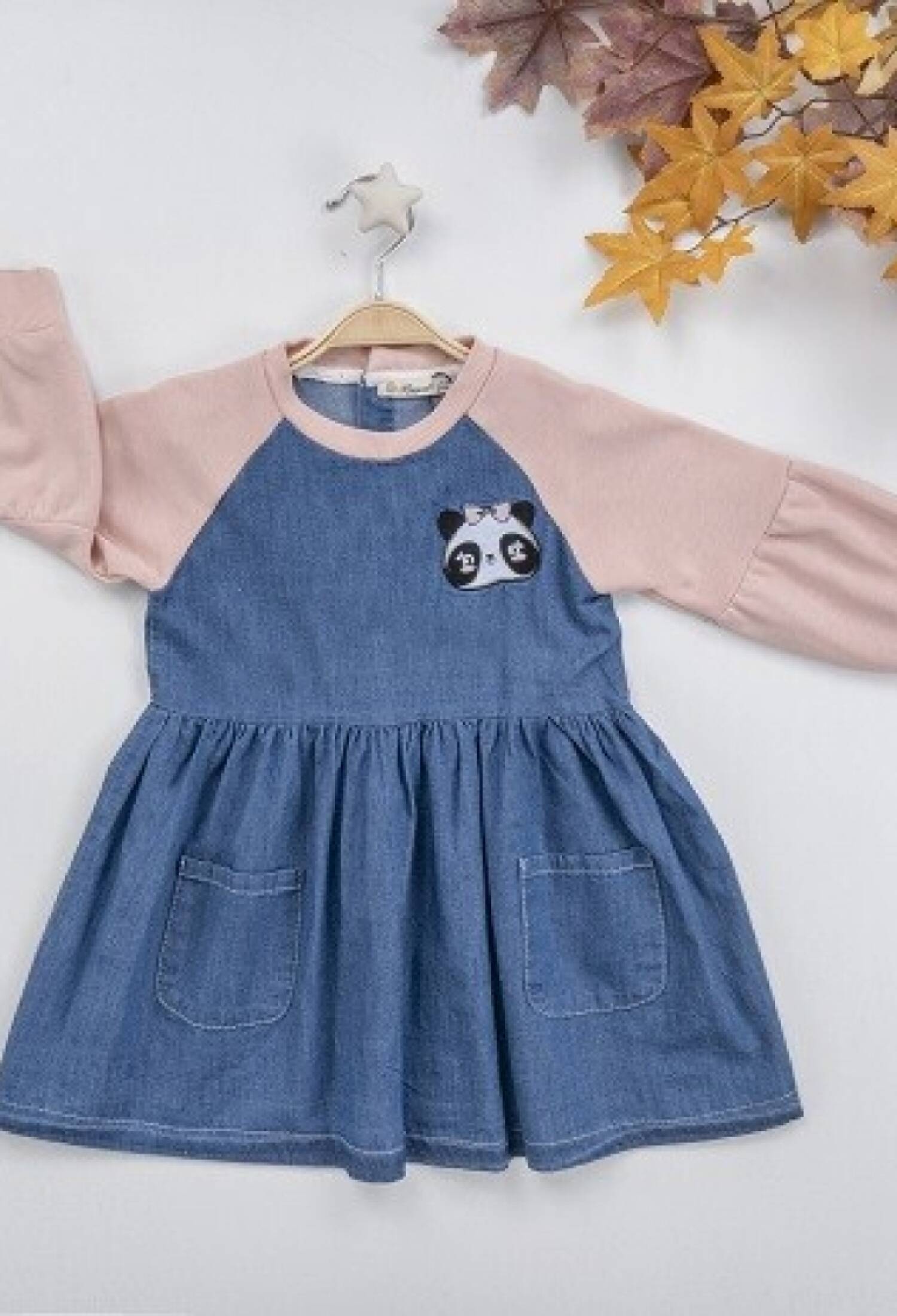 Panda Print Denim Dress