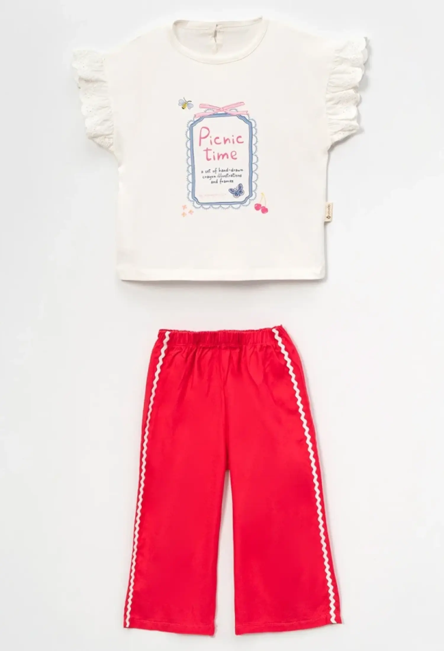 Picnic Time Baskılı Kız Takım - Brand: VOVİDO - Kids & Bby Clothes From Peralane Kids Turkey