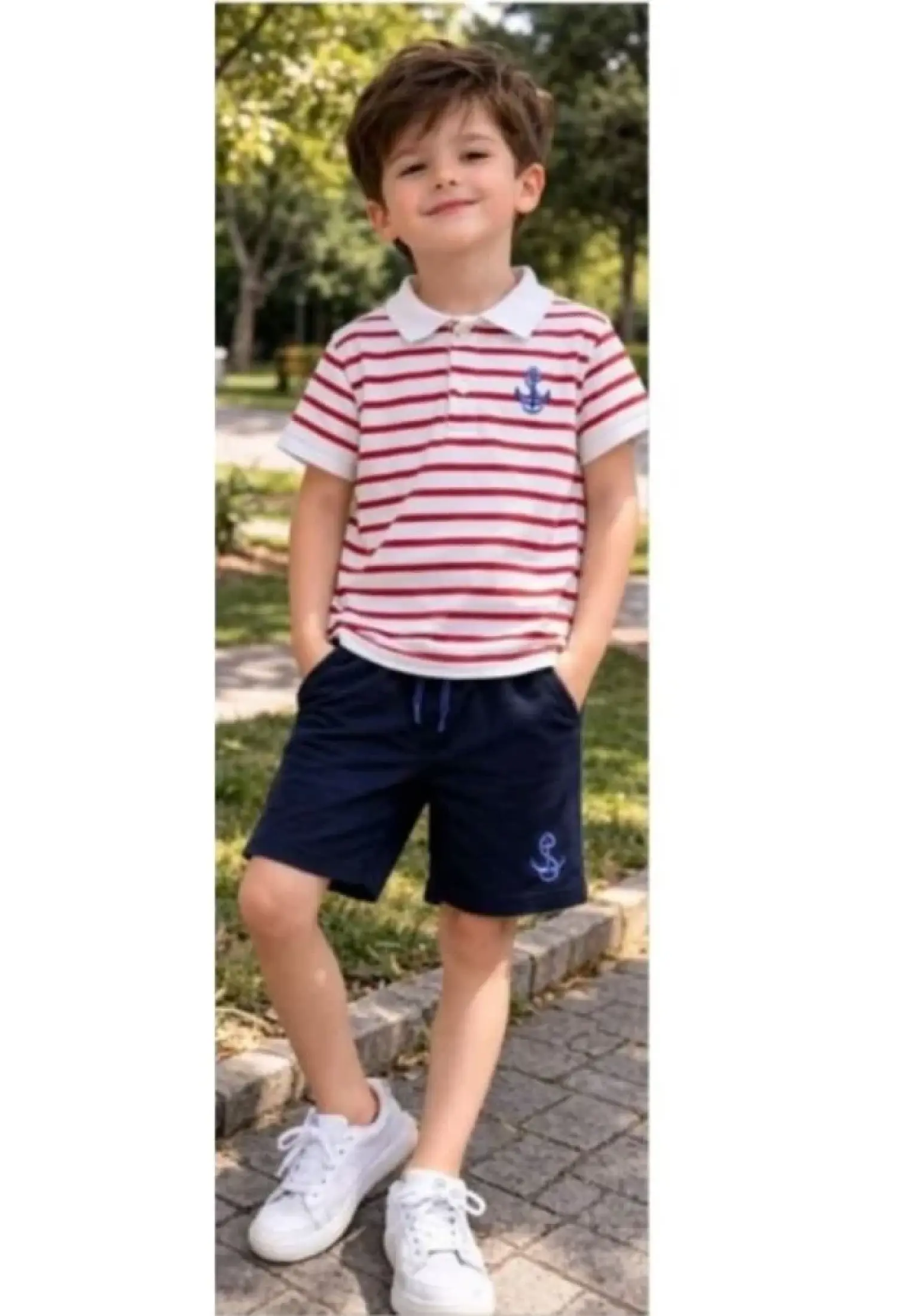 Polo Yakalı Çizgili Erkek Takım - Brand: PALM LİFE - Kids & Bby Clothes From Peralane Kids Turkey