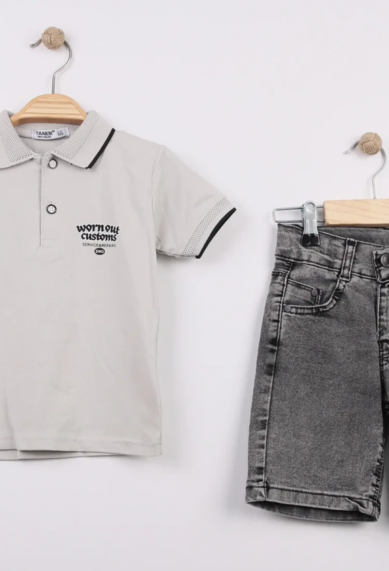 Polo Yakalı Wornout Baskılı Erkek Takım - Brand: TANEM KİDS - Kids & Bby Clothes From Peralane Kids Turkey
