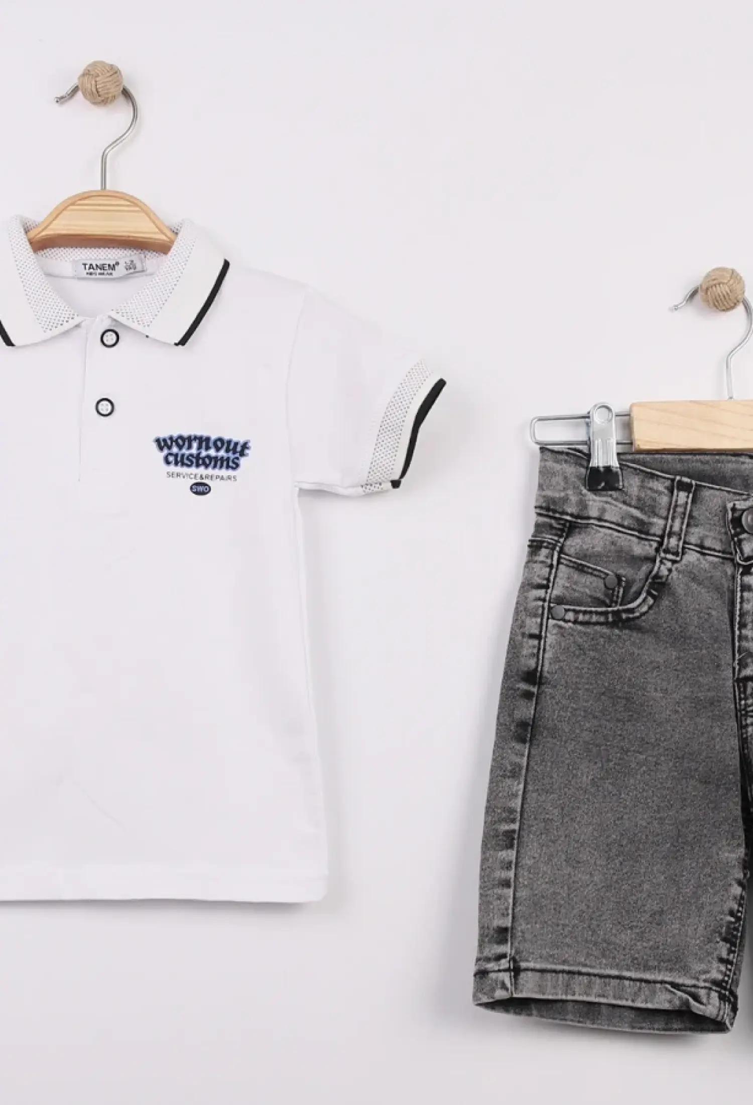 Polo Yakalı Wornout Baskılı Erkek Takım - Brand: TANEM KİDS - Kids & Bby Clothes From Peralane Kids Turkey