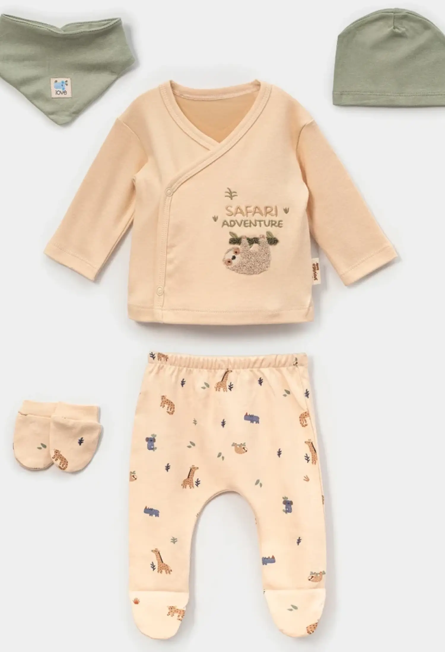 Safari Baskılı Erkek Bebe 5li Set - Brand: VOVİDO - Kids & Bby Clothes From Peralane Kids Turkey