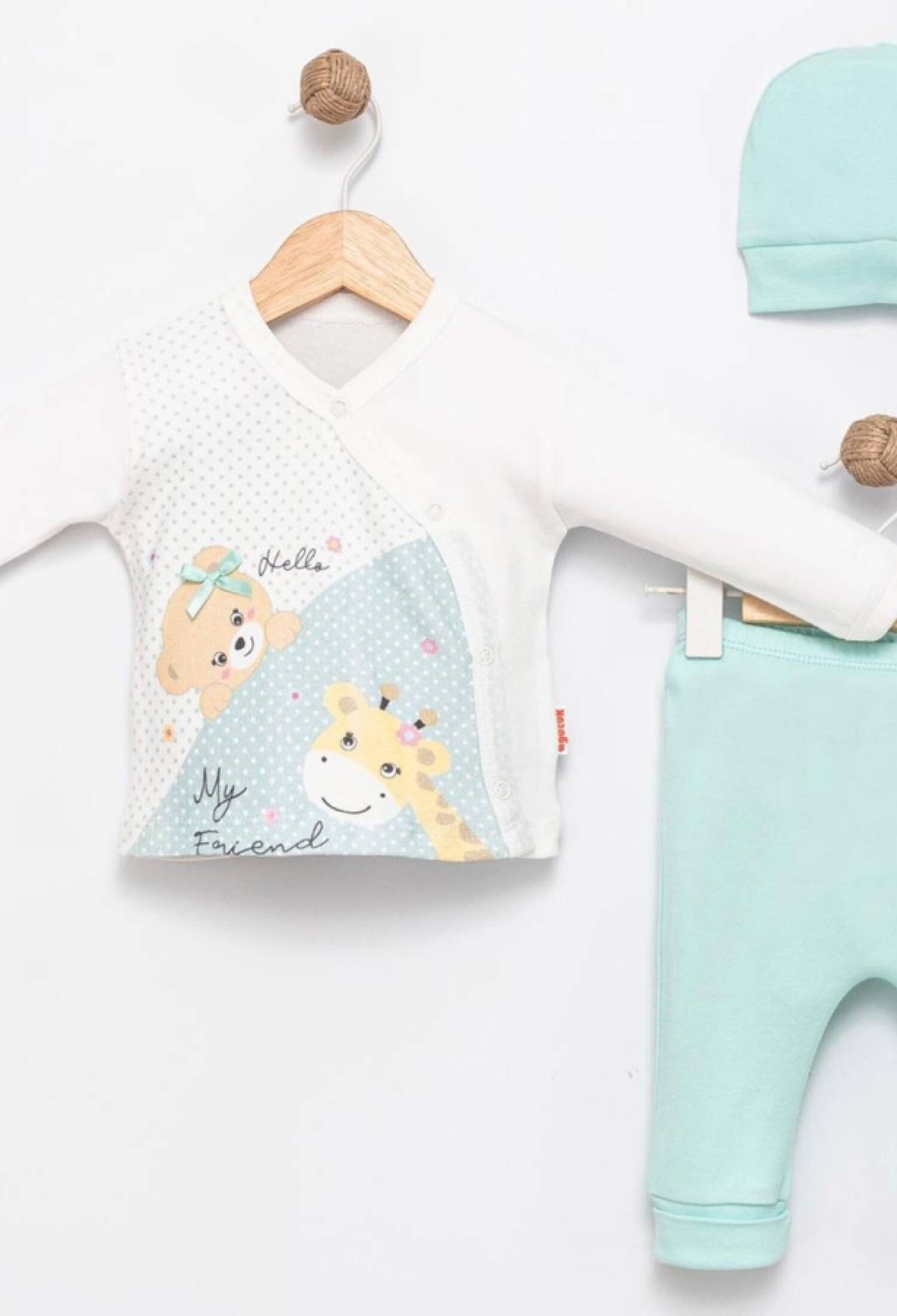 Şapkalı My Friend Baskılı Kız Bebe Takım - Brand: AGUCUK - Kids & Bby Clothes From Peralane Kids Turkey