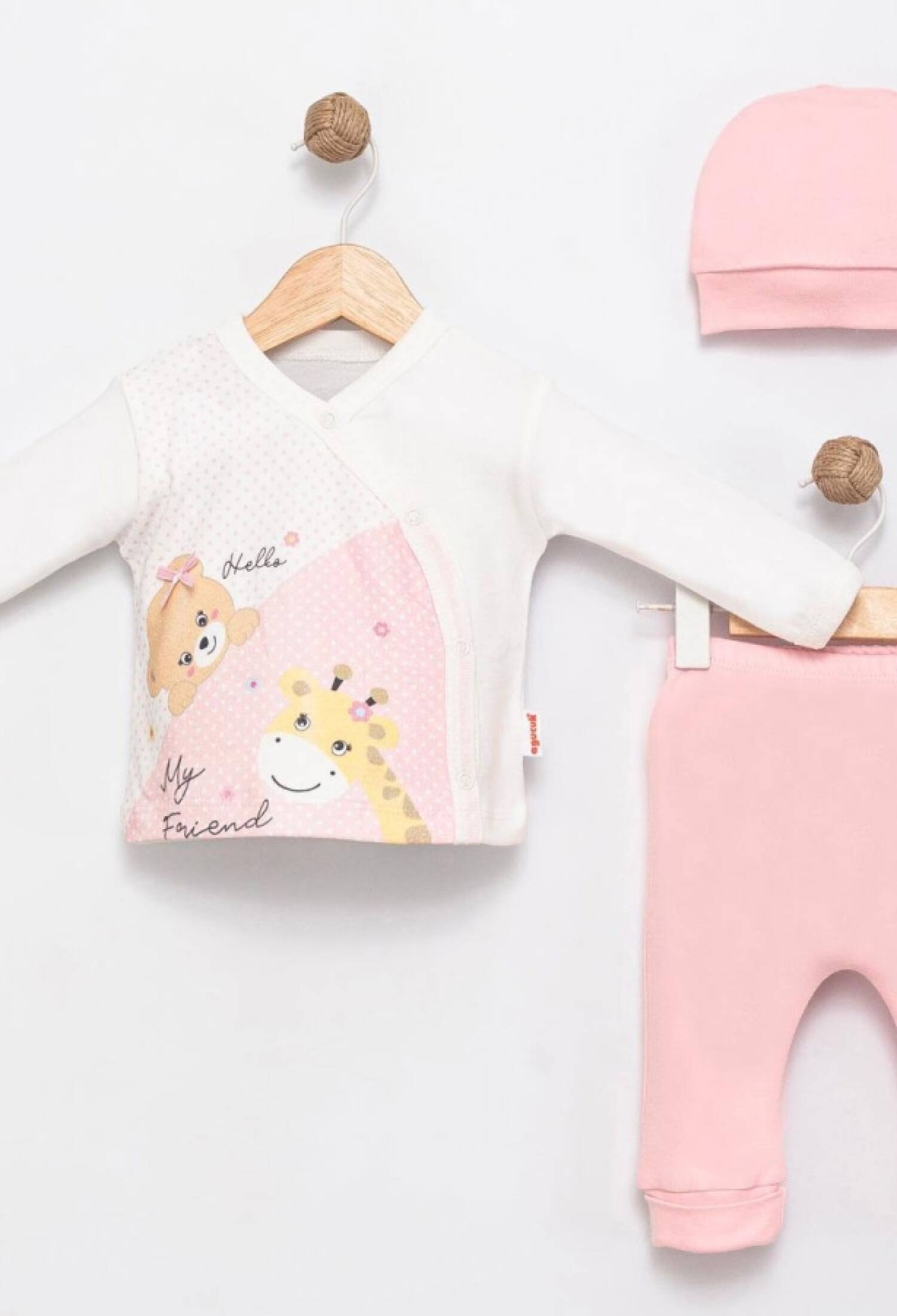 Şapkalı My Friend Baskılı Kız Bebe Takım - Brand: AGUCUK - Kids & Bby Clothes From Peralane Kids Turkey
