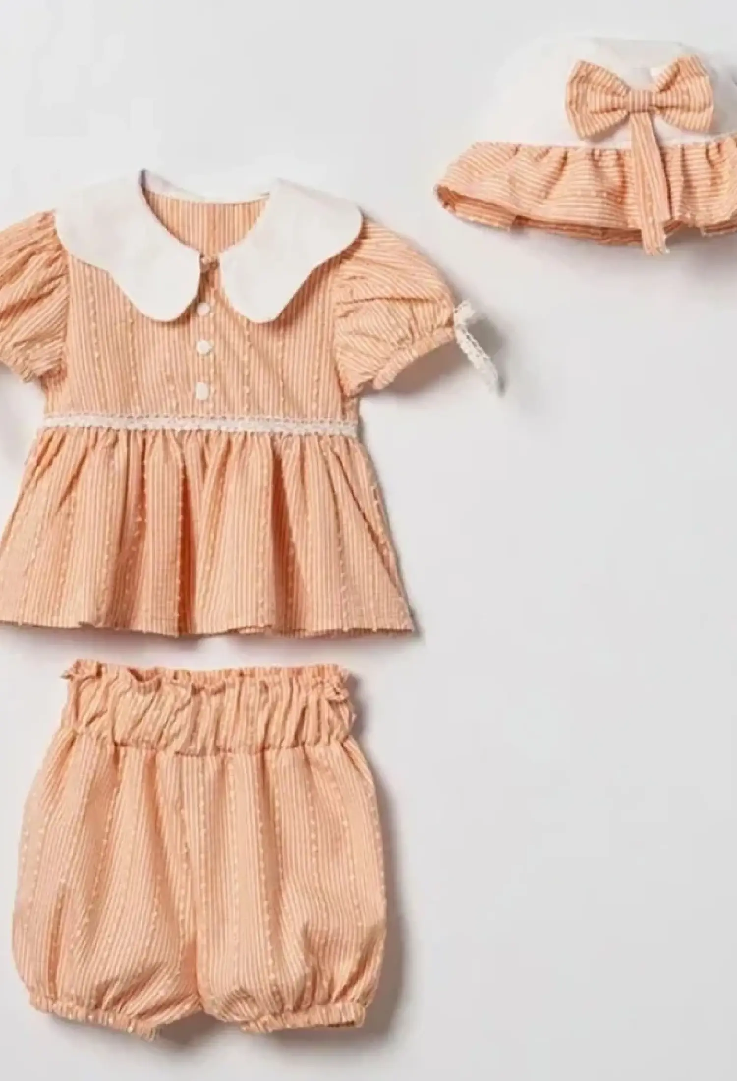 Şapkalı Yakalı Üçlü Kız Bebe Takım - Brand: HİPPIL - Kids & Bby Clothes From Peralane Kids Turkey