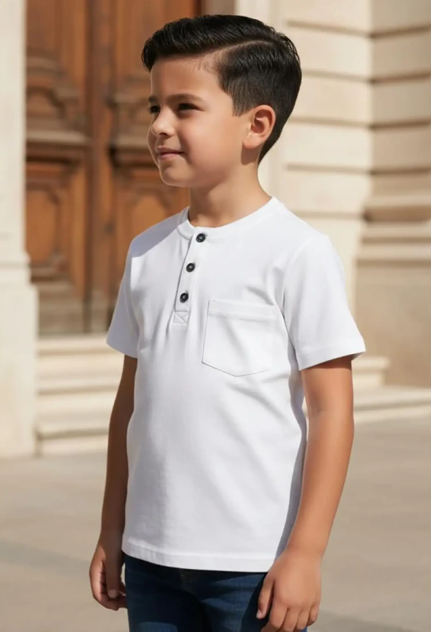 Sıfır Yakalı Düğmeli Erkek Tişört - Brand: TANEM KİDS - Kids & Bby Clothes From Peralane Kids Turkey