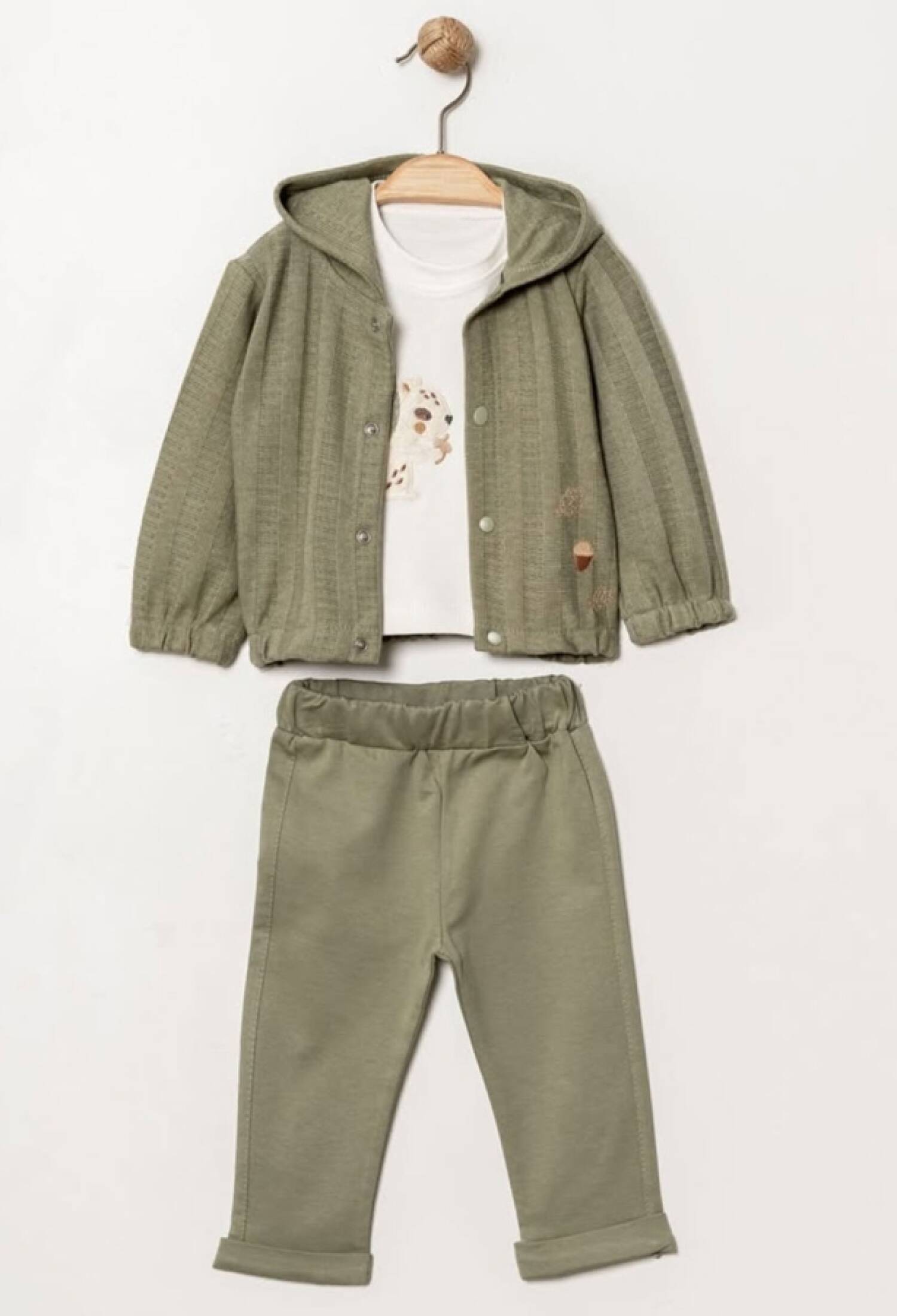 Sincap Nakışlı Ceketli Üçlü Erkek Bebe Takım - Brand: ELCİ BABY - Kids & Bby Clothes From Peralane Kids Turkey