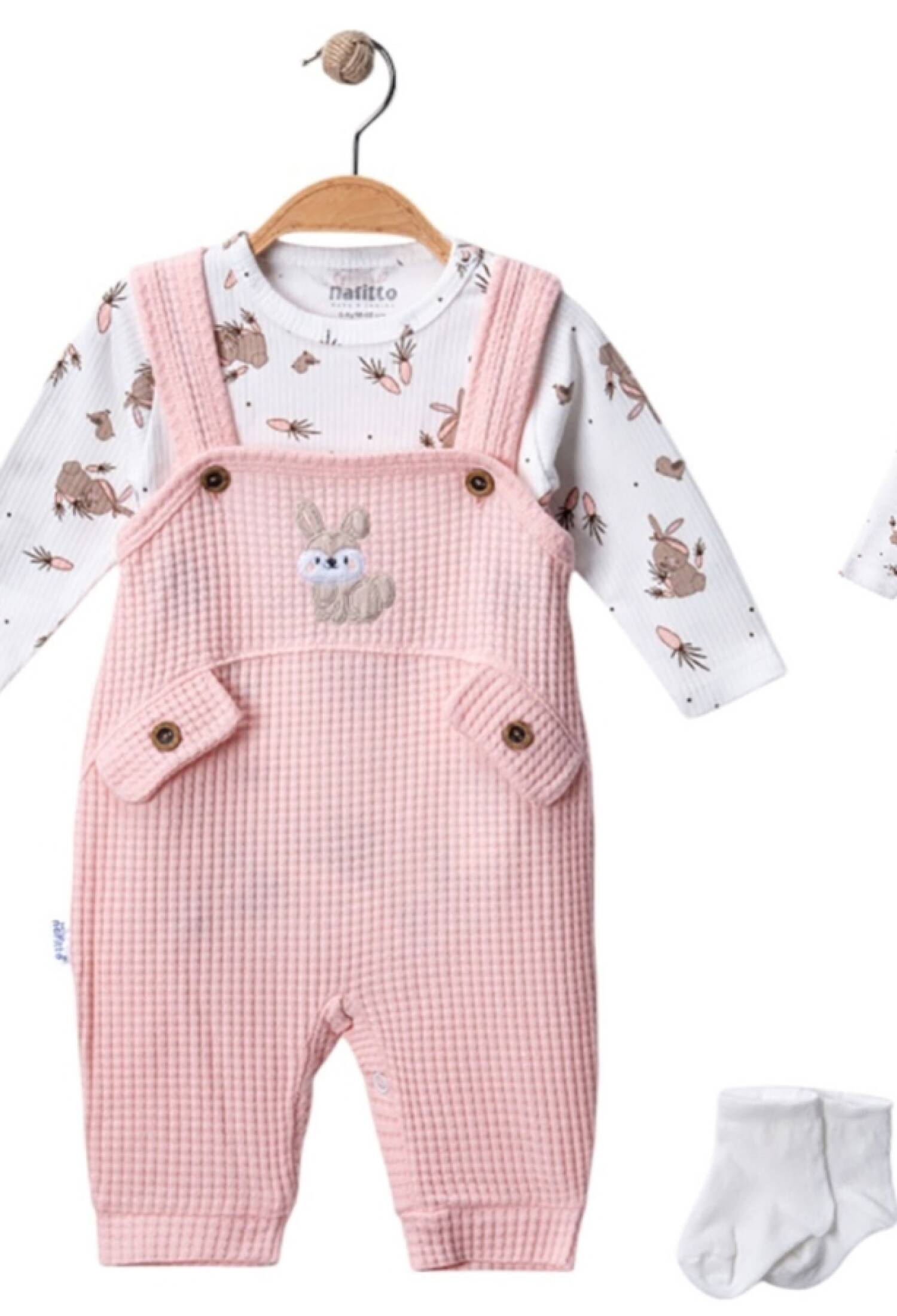 Tavşan Nakışlı Kız Bebe Tulum - Brand: NAFİTTO - Kids & Bby Clothes From Peralane Kids Turkey