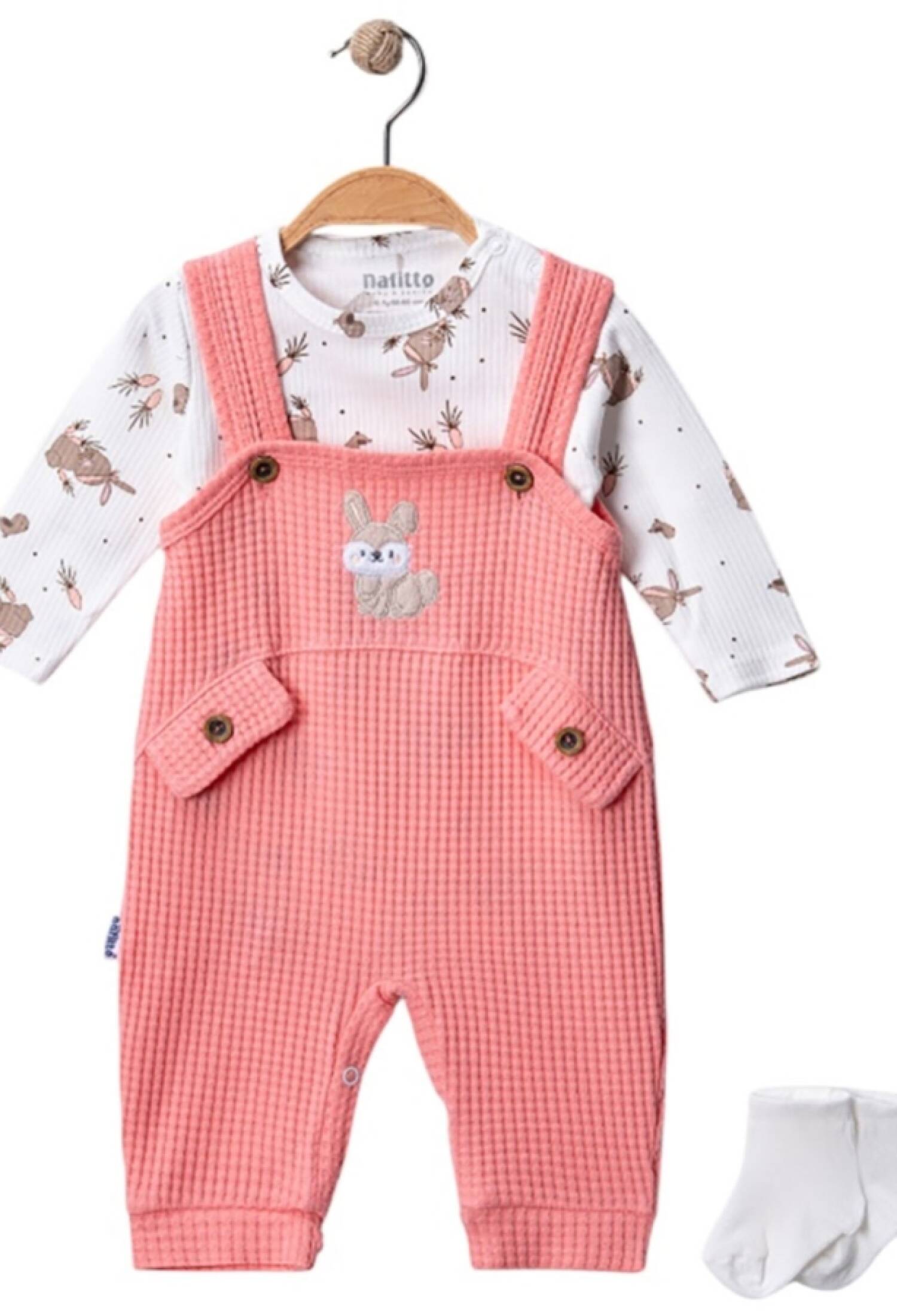 Tavşan Nakışlı Kız Bebe Tulum - Brand: NAFİTTO - Kids & Bby Clothes From Peralane Kids Turkey