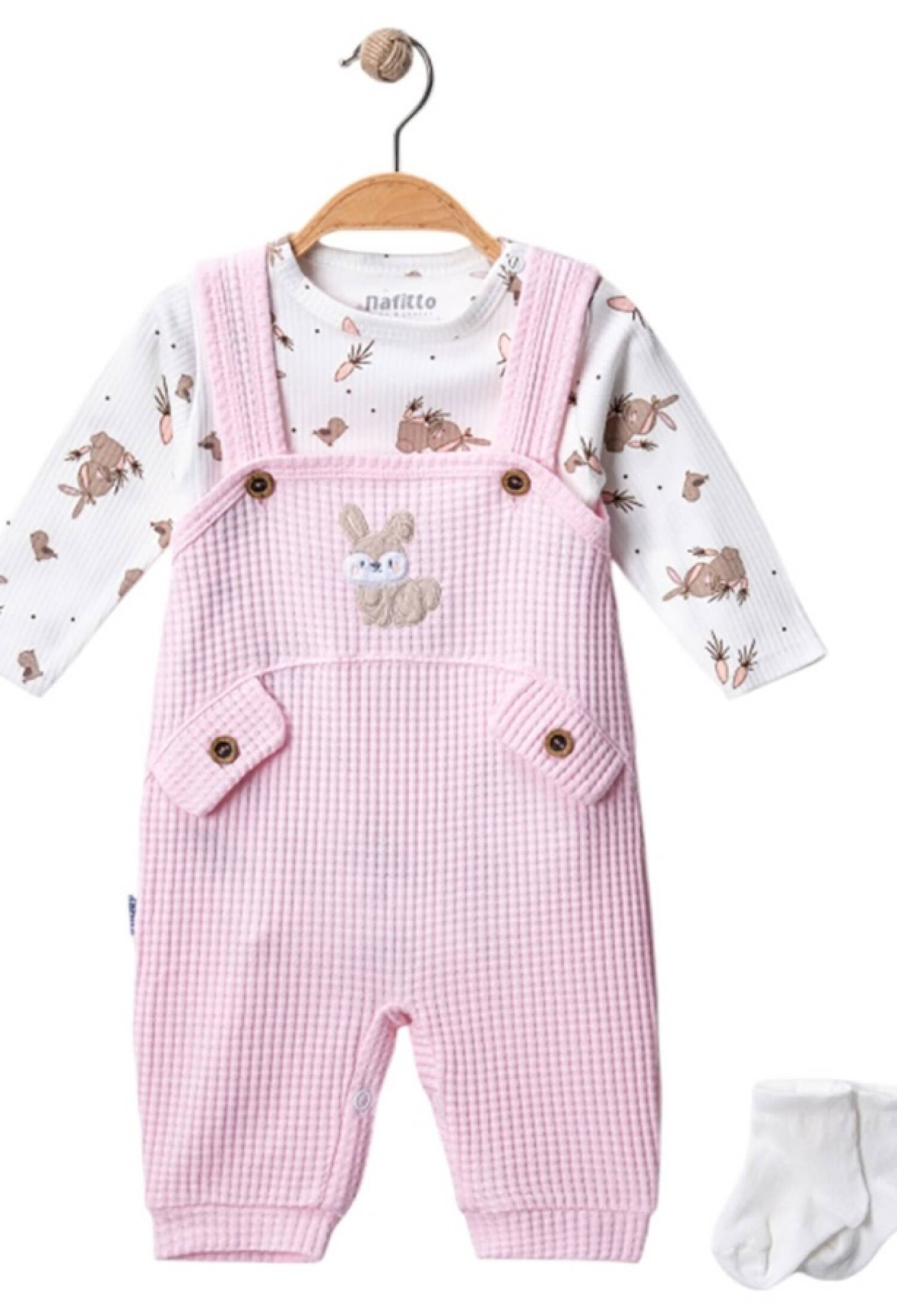 Tavşan Nakışlı Kız Bebe Tulum - Brand: NAFİTTO - Kids & Bby Clothes From Peralane Kids Turkey