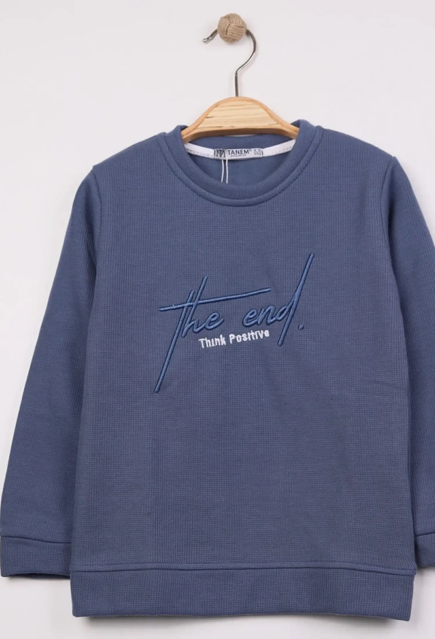 The End Nakışlı Waffle Jakarlı Erkek Sweat Şardonlu 2 İp - Brand: TANEM KİDS - Kids & Bby Clothes From Peralane Kids Turkey