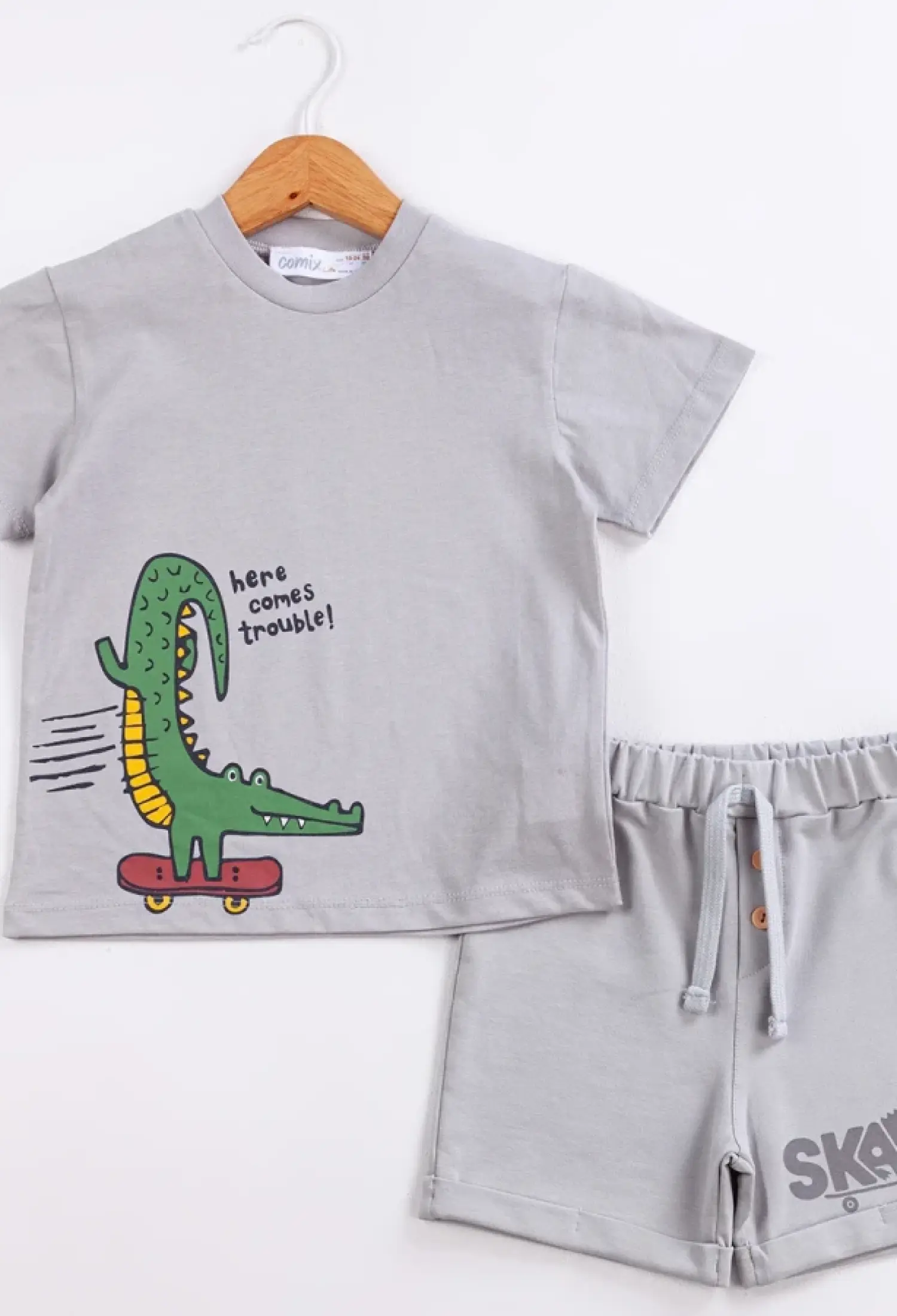 Timsah Baskılı Erkek Bebe Takım - Brand: COMİX - Kids & Bby Clothes From Peralane Kids Turkey