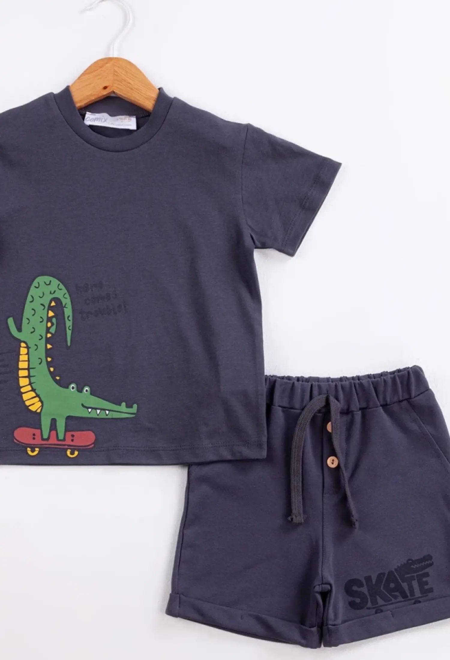 Timsah Baskılı Erkek Bebe Takım - Brand: COMİX - Kids & Bby Clothes From Peralane Kids Turkey