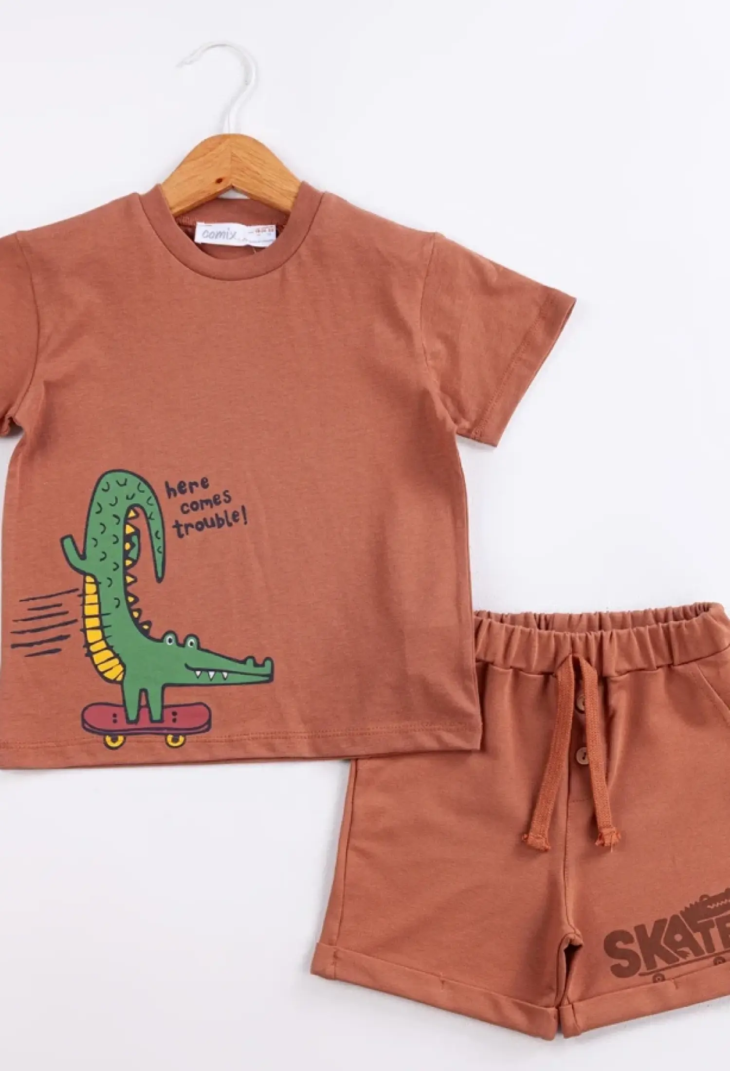 Timsah Baskılı Erkek Bebe Takım - Brand: COMİX - Kids & Bby Clothes From Peralane Kids Turkey