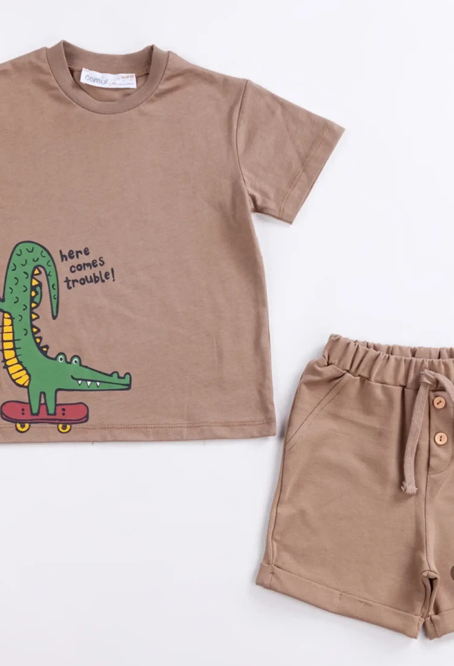 Timsah Baskılı Erkek Bebe Takım - Brand: COMİX - Kids & Bby Clothes From Peralane Kids Turkey