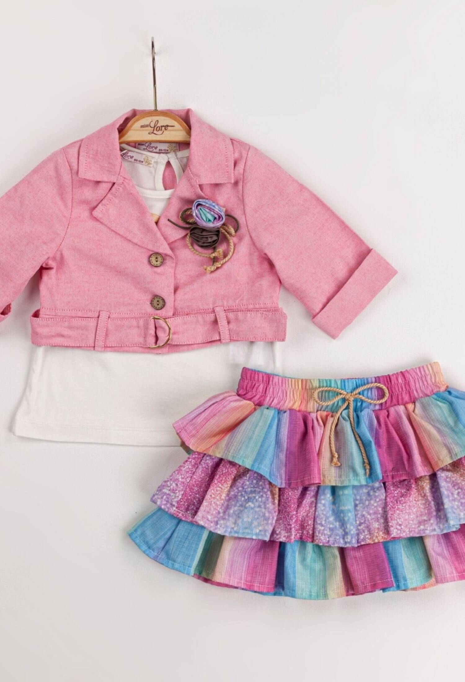 3-Piece Baby Girl Set (Jacket, Bodysuit, Skirt) 9-24M Miss Lore 1055-5529