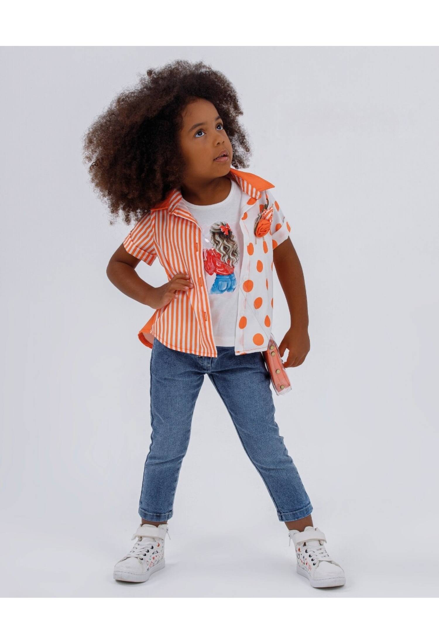 4-Piece Girls' Shirt, Bodysuit, Jeans, and Bag Set (Ages 2-6) Miss Lore 1055-5319