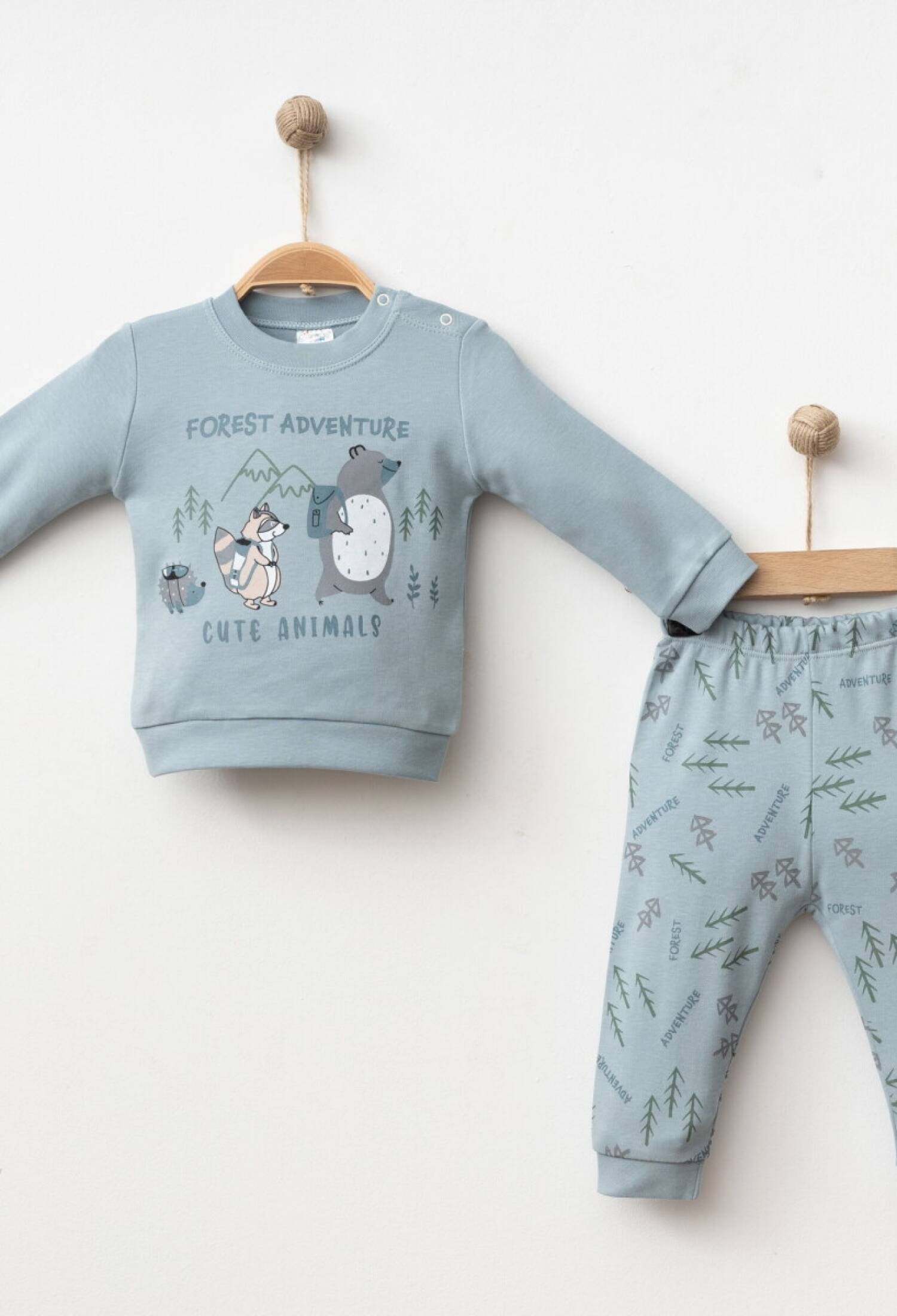 Baby Two-Piece Bodysuit and Pants Set 6-18M Silver Baby 2043-002040