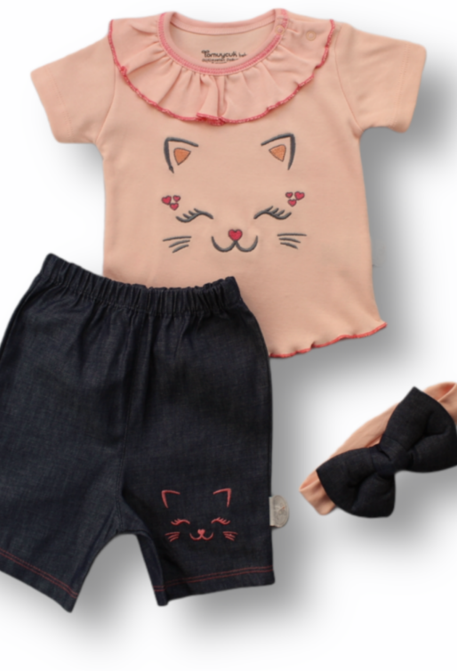 Baby 3-Piece Set: T-shirt, Shorts, and Headband (6-18M) Tomuycuk 1074-75538