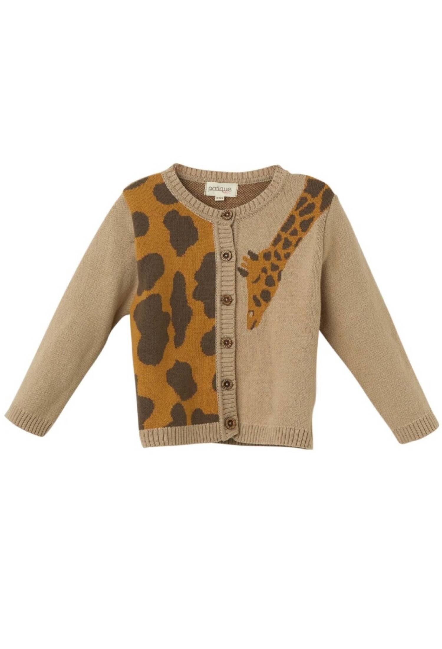 Wholesale Unisex Baby Organic Cotton Giraffe Pattern Cardigan 6-36M