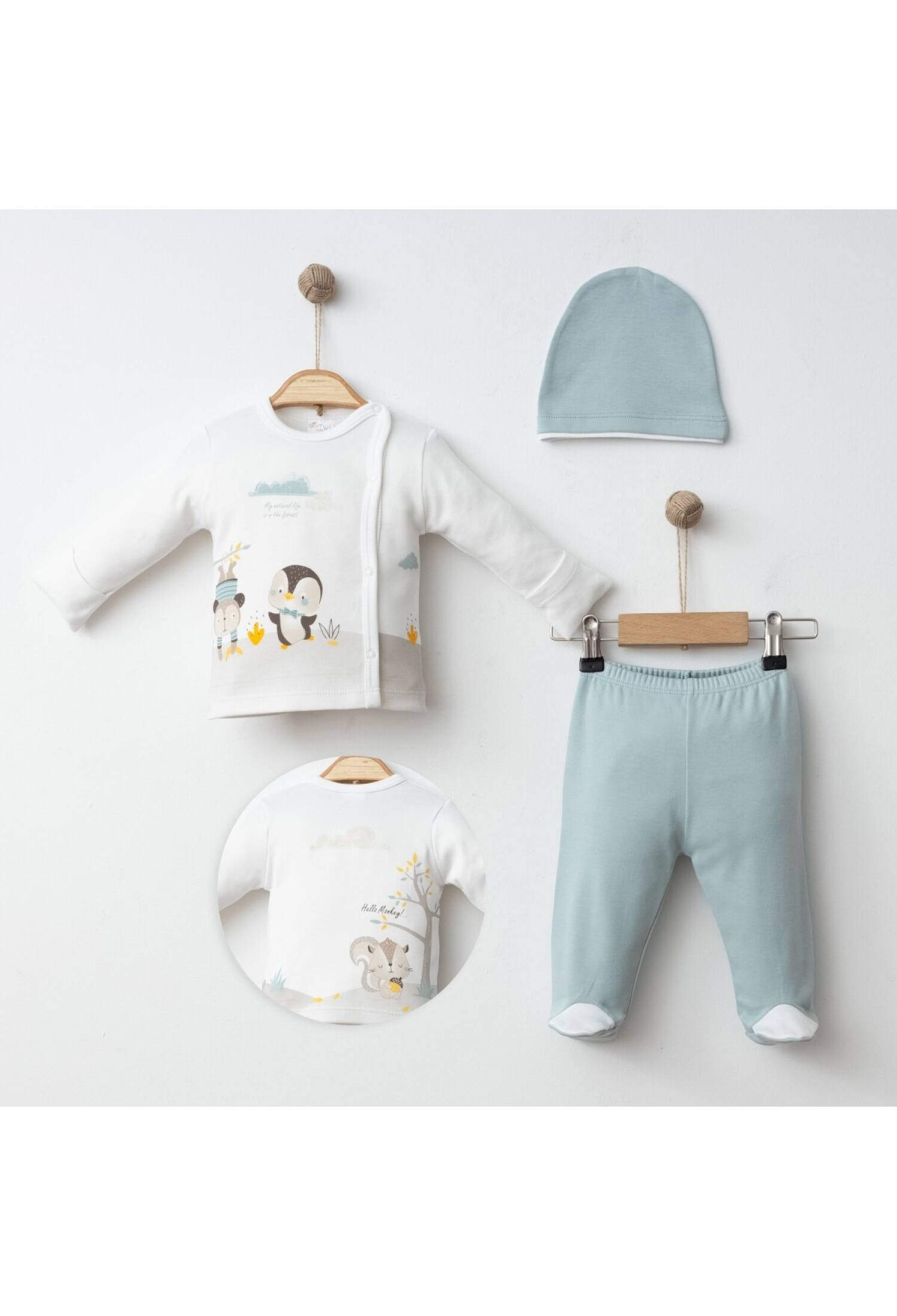 Baby Boy 3-Piece Newborn Set 0-3M Silver Baby 2043-0041