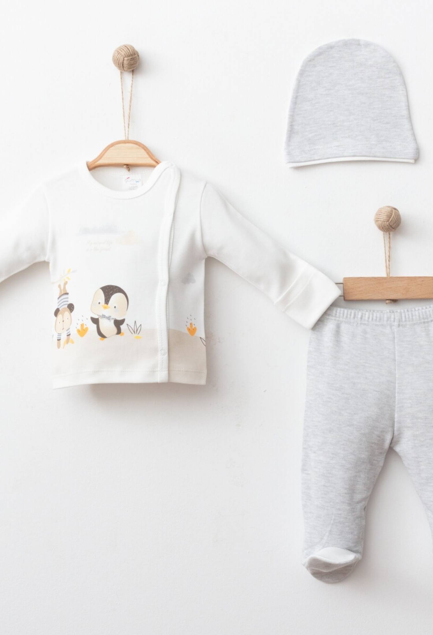 Baby Boy 3-Piece Newborn Set 0-3M Silver Baby 2043-0041