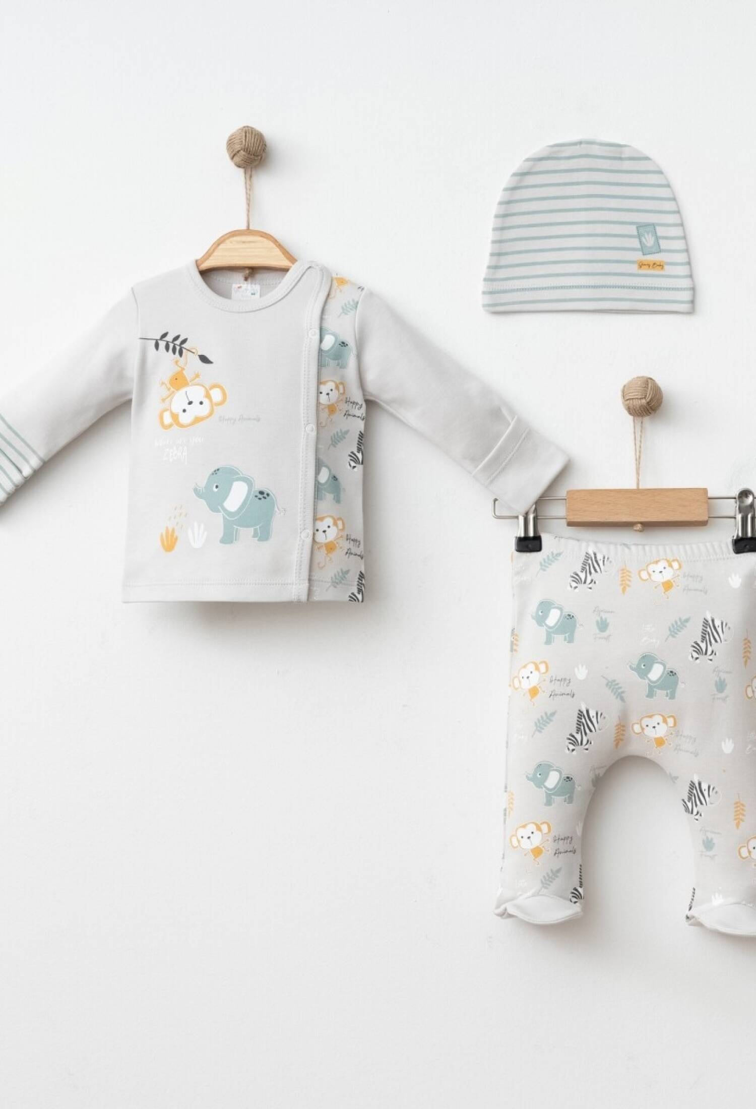 Baby Boy 3-Piece Newborn Set 0-3M Silver Baby 2043-005002